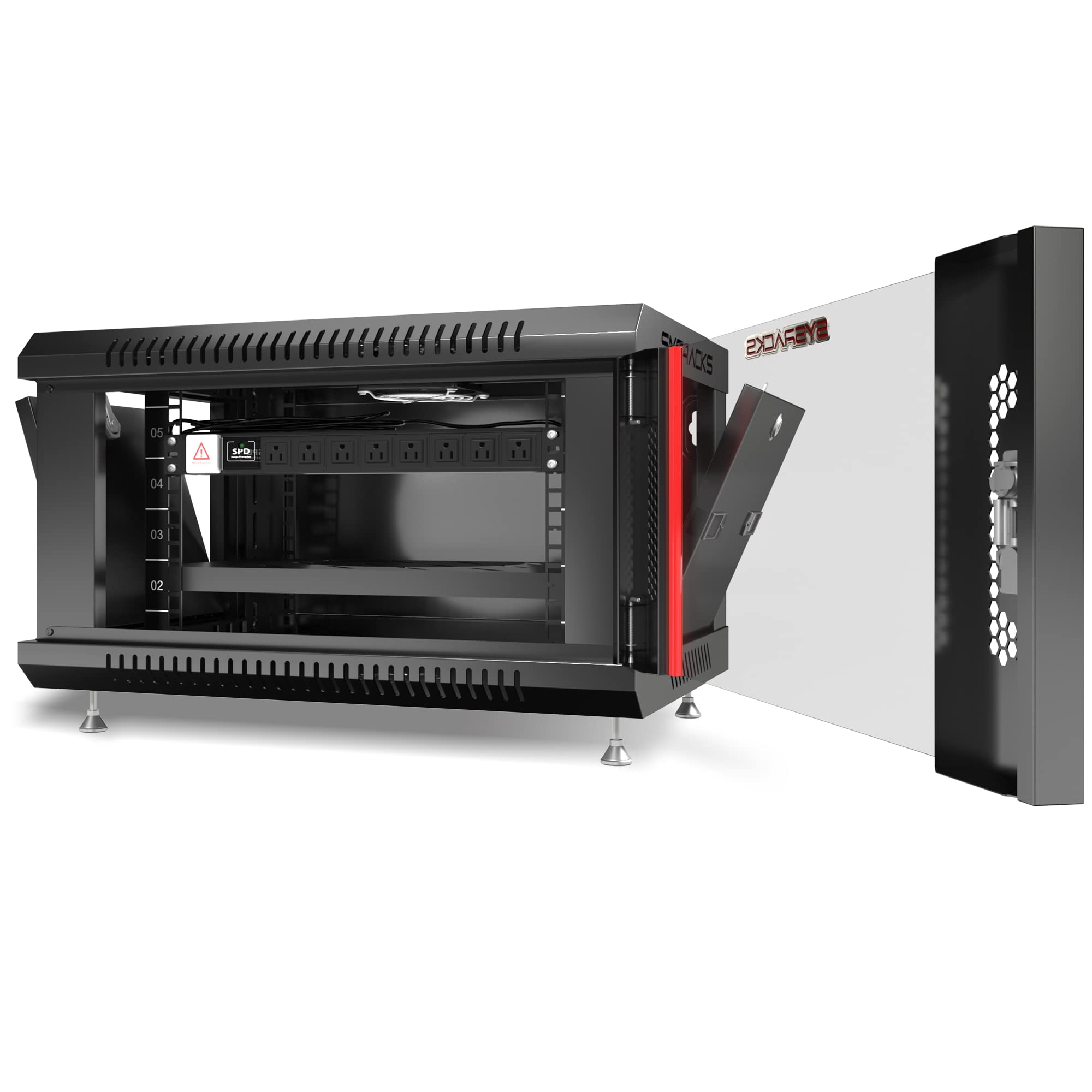 Server Rack   Wall Cabinet   6U Wall Mount Rack Enclosure With Fans   Audio Rack   Network Rack   24 Inch Depth Av Cabinet   On Levelers   Pdu   Shelf   Locking Cabinet   Black (6U 24'X18'X14.5')