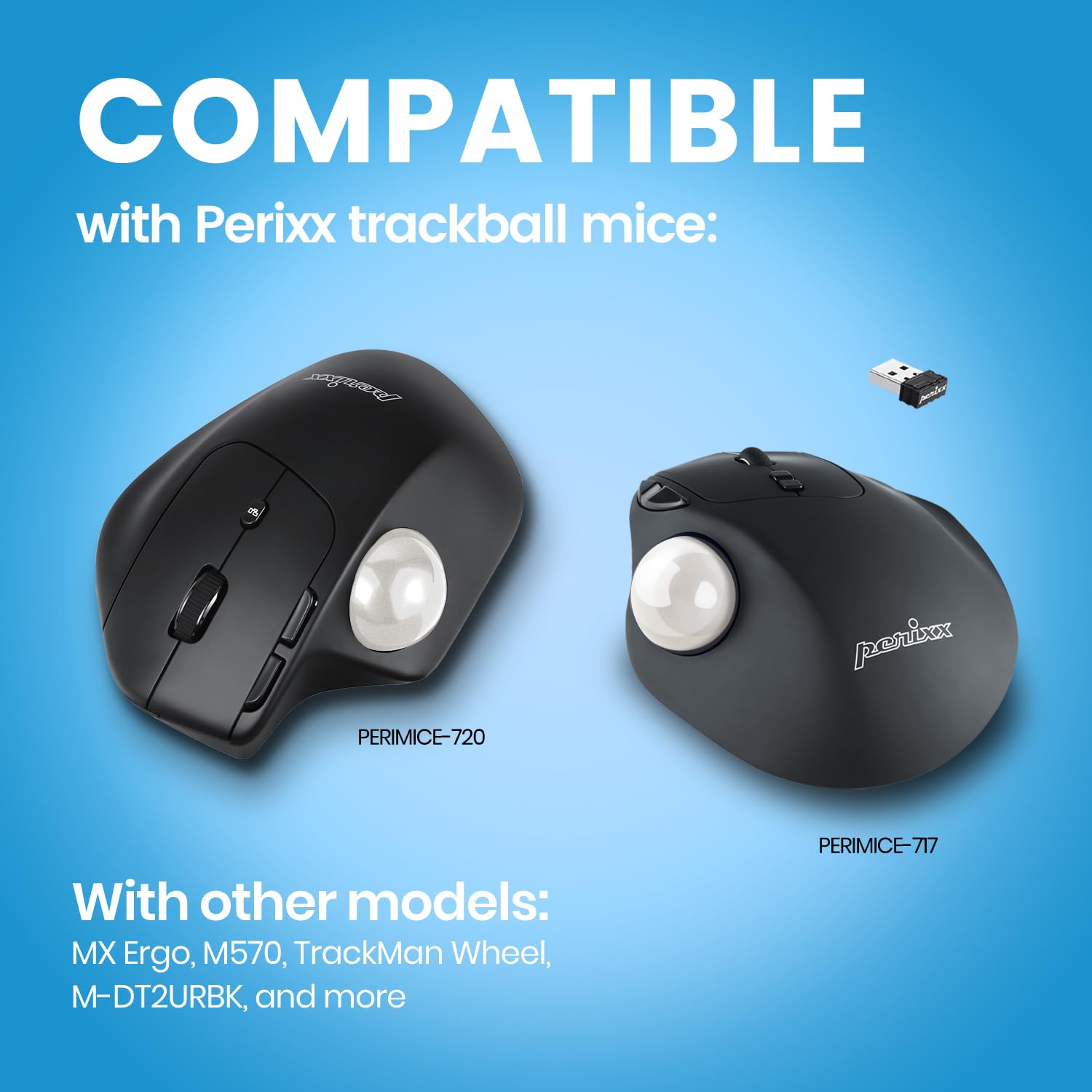 Perixx Peripro 303 Gwh Small Trackball   1.34 Inches Replacement Ball For Perimice And M570   Glossy White