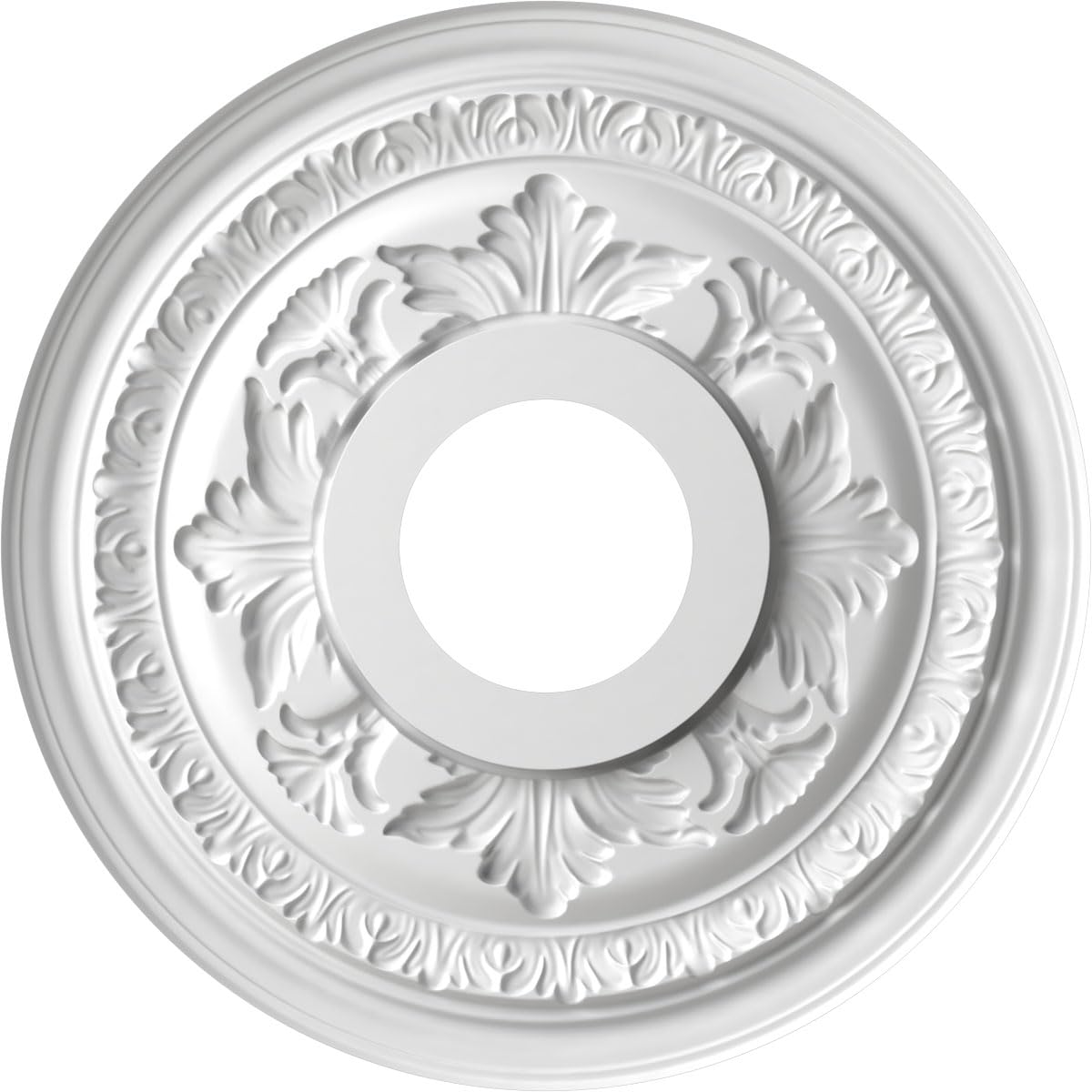 Ekena Millwork Cmp13Bacch Baltimore Thermoformed Pvc Ceiling Medallion (Fits Canopies Up To 5 1/4), 13Od X 3 1/2Id X 3/4P, Metal