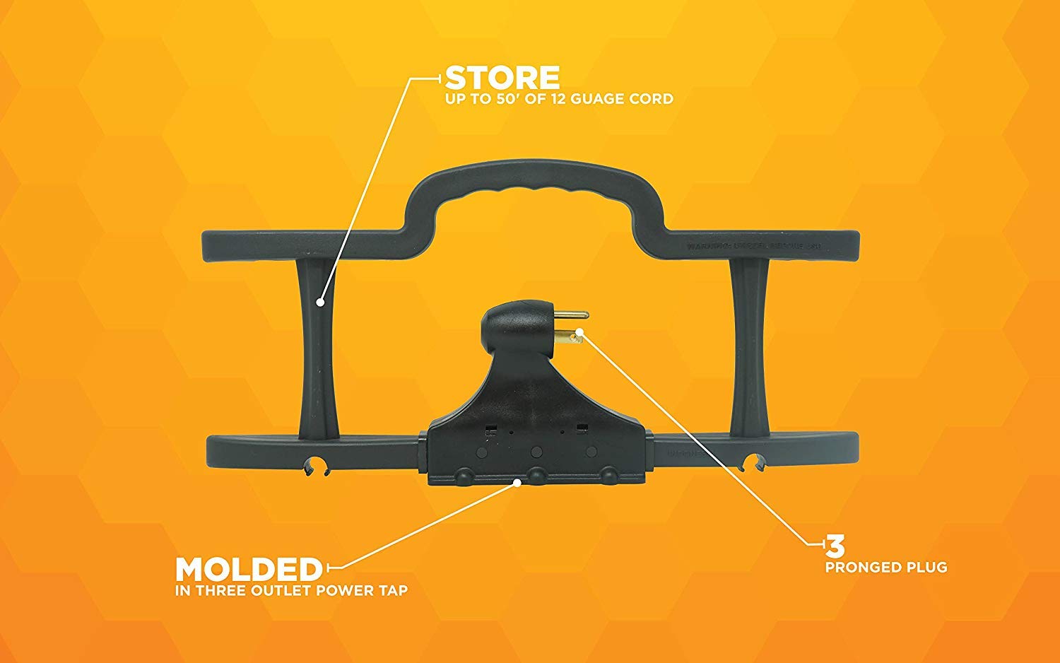 Woods Rack Cord Management System With Three Outlet Power Tap