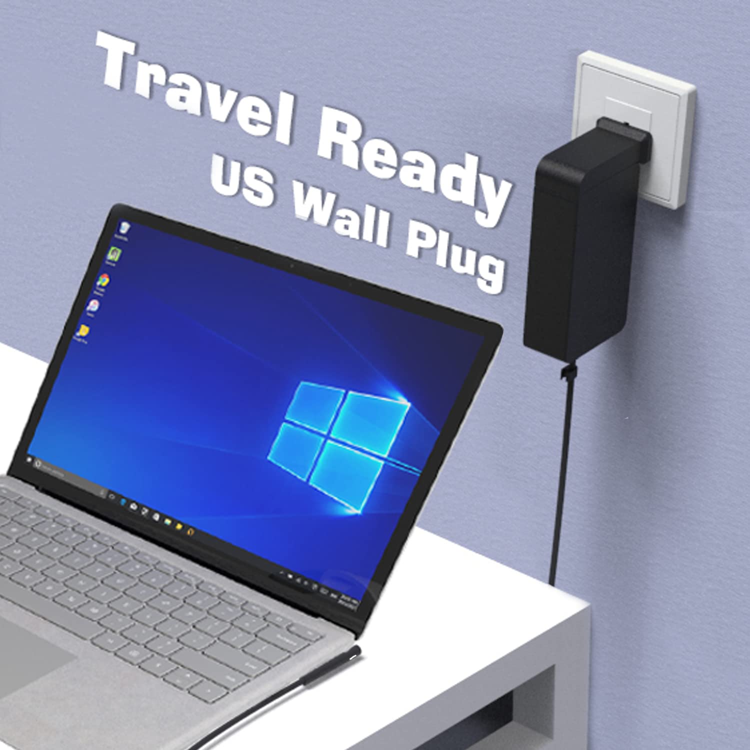 Charger For Surface Pro 3 Surface Pro, Kingdo 36W 12V 2.58A Power Supply Compatible Surface Pro 3 Surface Pro 4 I5 I7 Surface Pro 5 6 7 8 9 Surface Laptop Surface Go 3/2/1 With Carrying Case