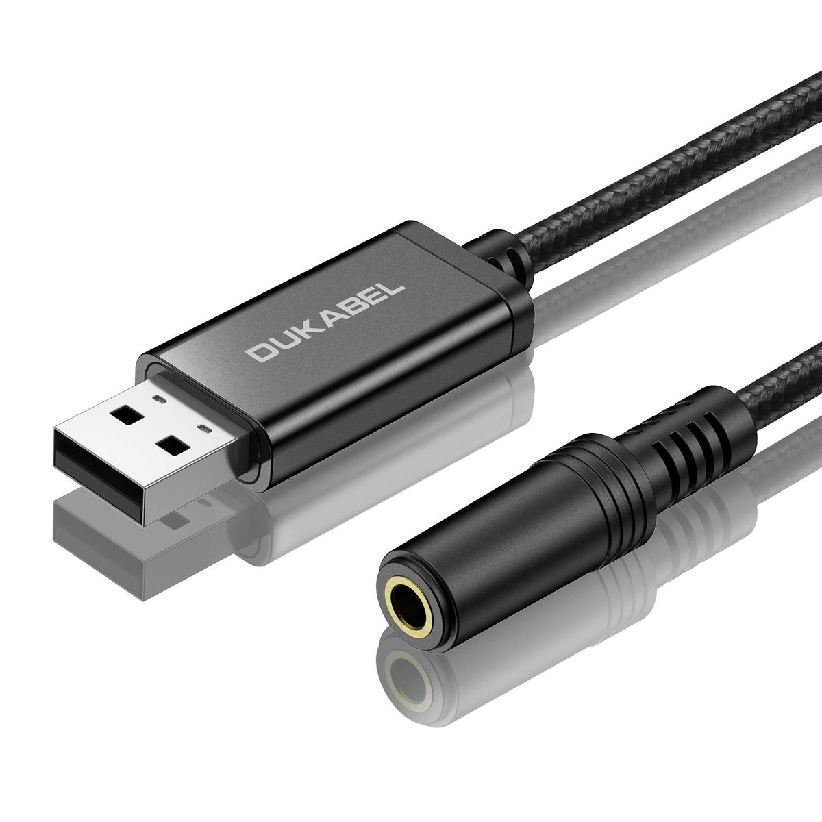 Dukabel Usb Audio Adapter, Usb To 3.5Mm Aux Adapter For Headset, Trrs Microphones, Usb External Sound Card Converter For Pc, Ps4