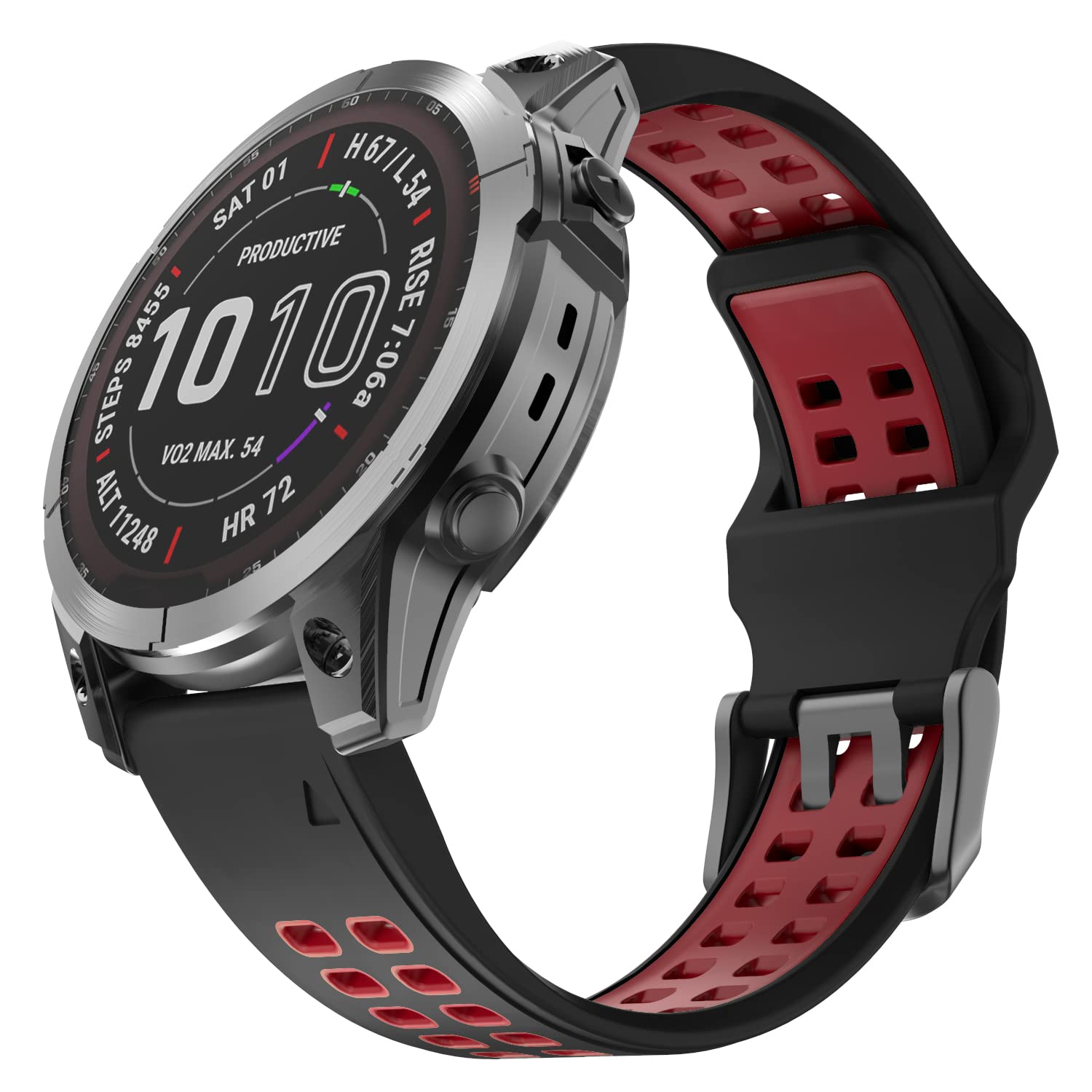 Overstep Compatible With Garmin Fenix 7 Band, 22Mm Easy Fit Sport Silicone Strap For Fenix 5/Fenix 5 Plus/Fenix 6/Fenix 6 Pro Sm