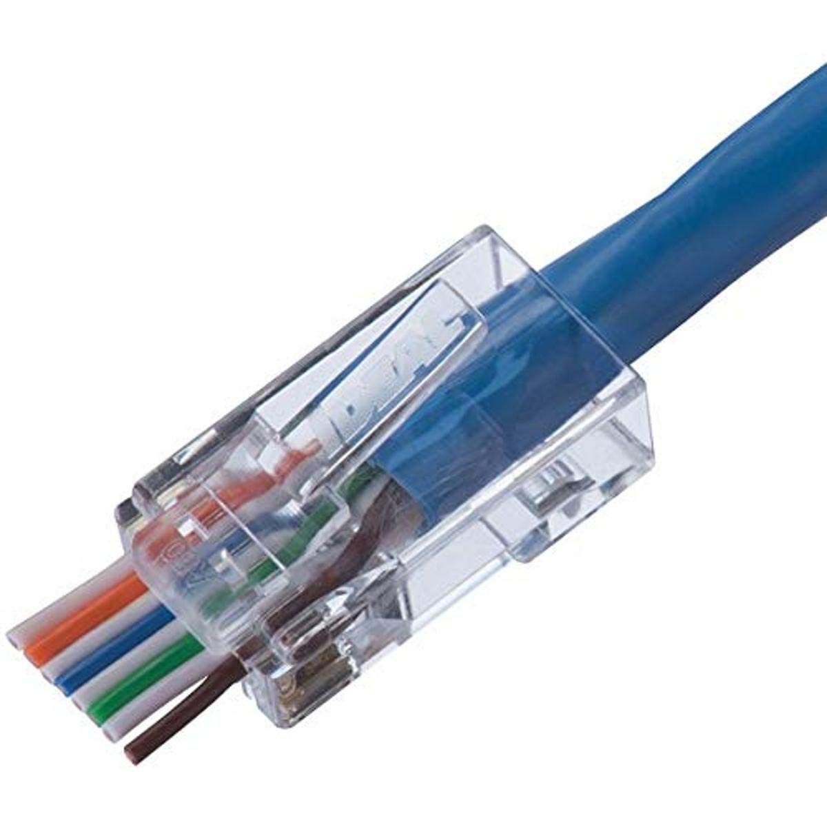 Ideal Industries Inc. 86 367J 8P8C Single Piece Modular Plug, Rj 45 Connector For Cat6, Twisted Pair 250 Mhz Cables, (100 Connec