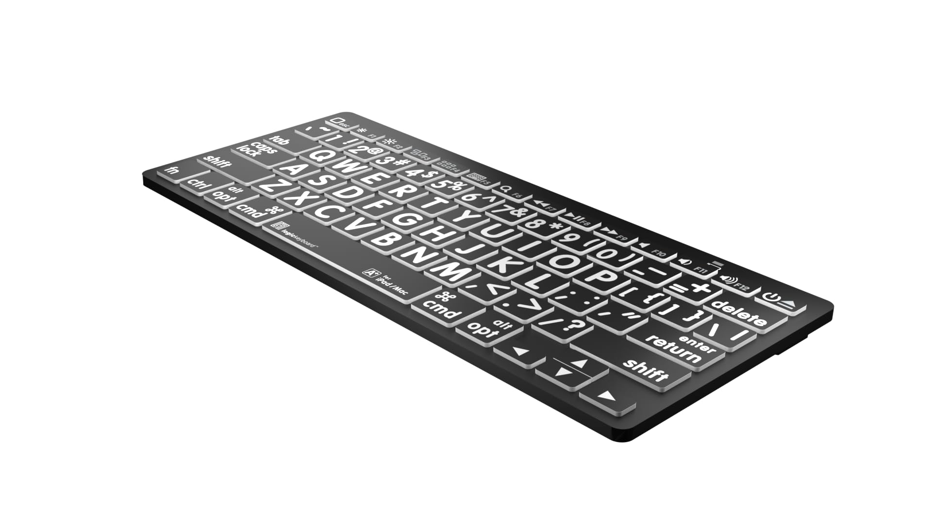 Logickeyboard Bt Wireless With Large Print  For Ipad And Mac  White Letters On Black Keys  P/N Lkbu-Lpwb-Bton-Us