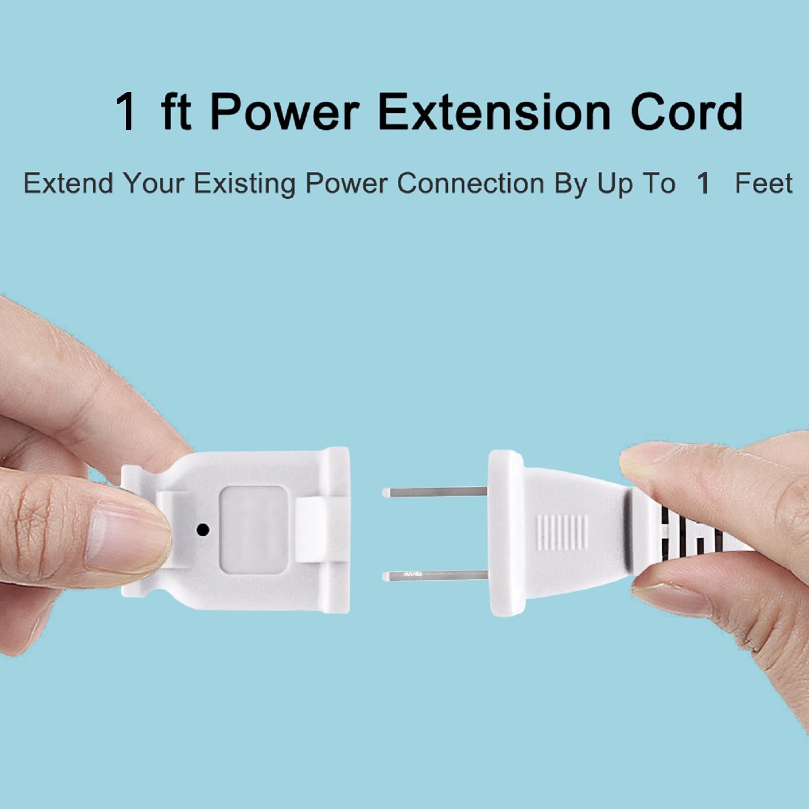 2 Prong Extension Cable 1 Ft,Flexible Small Power Cord 0.3M For Office Or Home,Us Male/Female White Power Cable For Nema 1 15P T