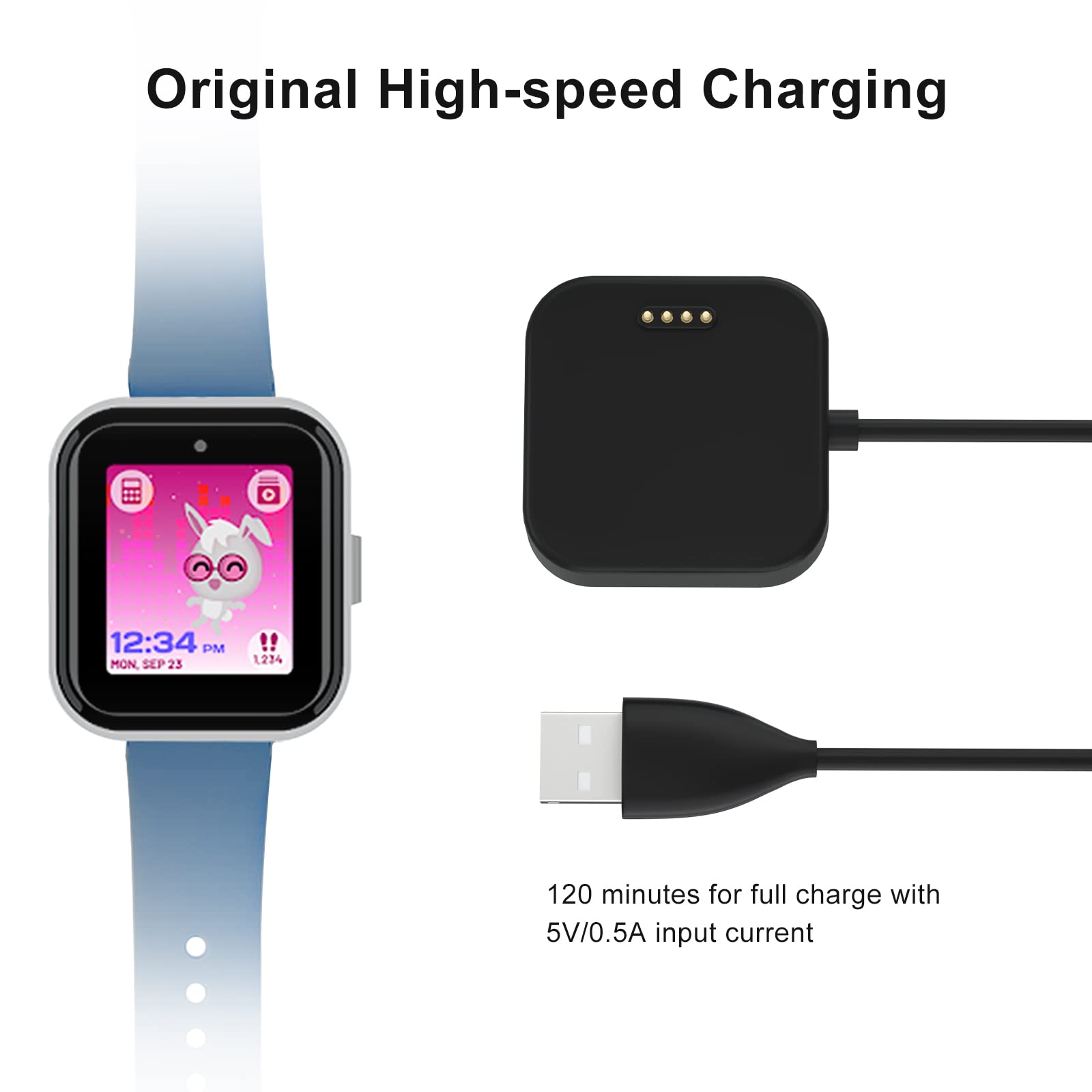 Blackpro Compatible With T Mobile Syncup Kids Watch Charger, 3.3Ft Usb Charging Cable (Black)