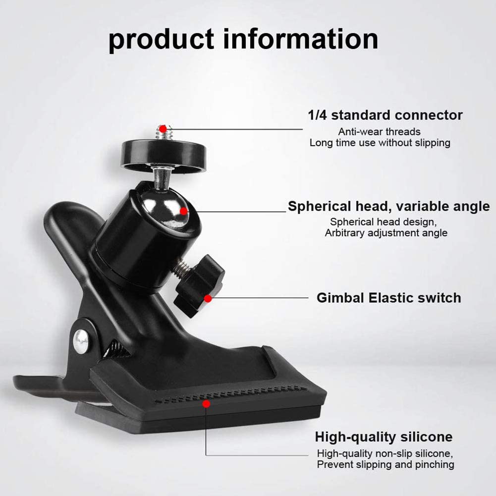 Guitar Head Clip Mobile Phone Holder, 360 Rotation Live Broadcast Bracket Clip Guitar Bass Head Phone Holder Bracket Stand For G