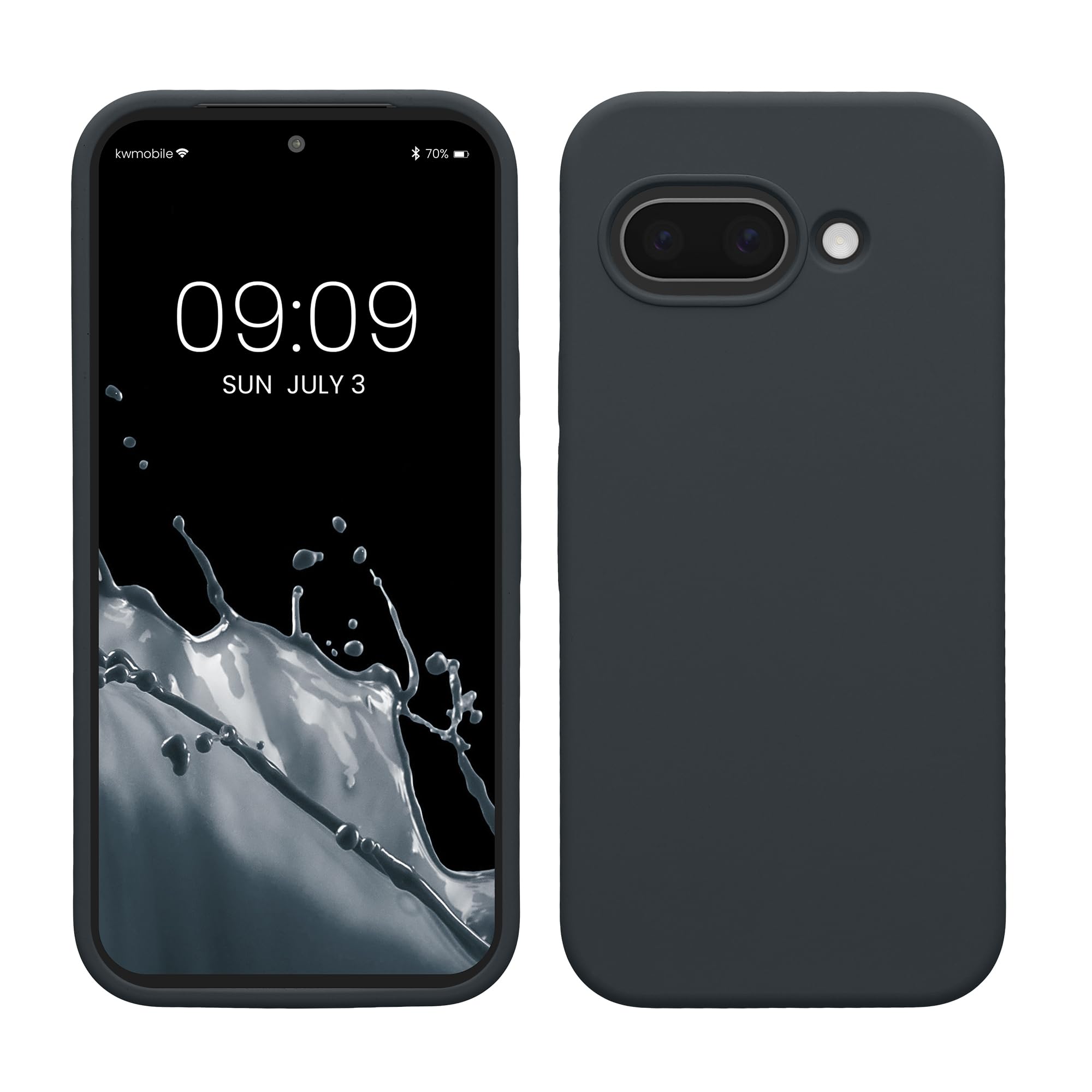 kwmobile Case Compatible with Google Pixel 9a Case - TPU Silicone Phone Cover with Soft Finish - Blueberry