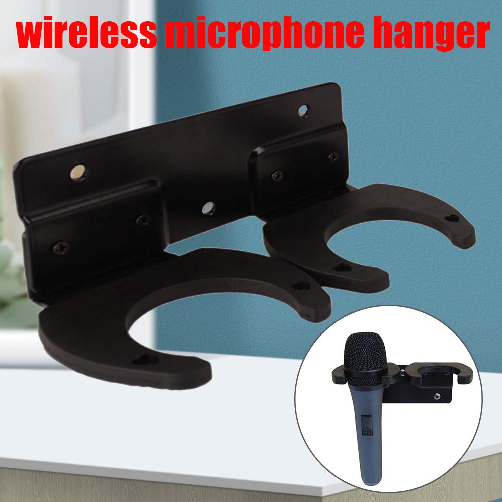 Bnytxv Microphone Stand, Wireless Microphone Double Hook Hanger Holder