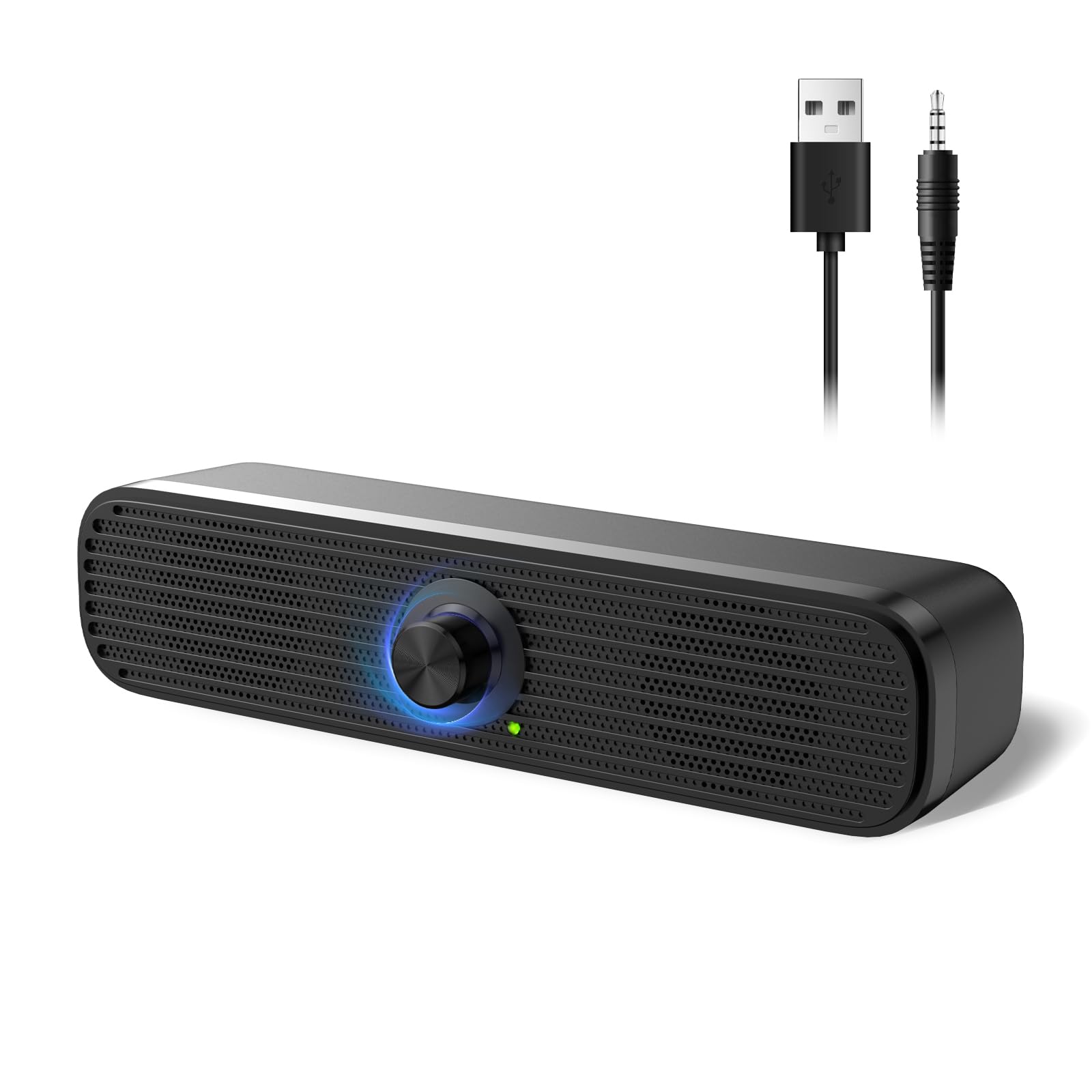 1Mii Computer Speakers For Desktop Laptop Tablet, Usb Powered Pc Speakers, Wired Mini Soundbar With Volume Control For Cellphone