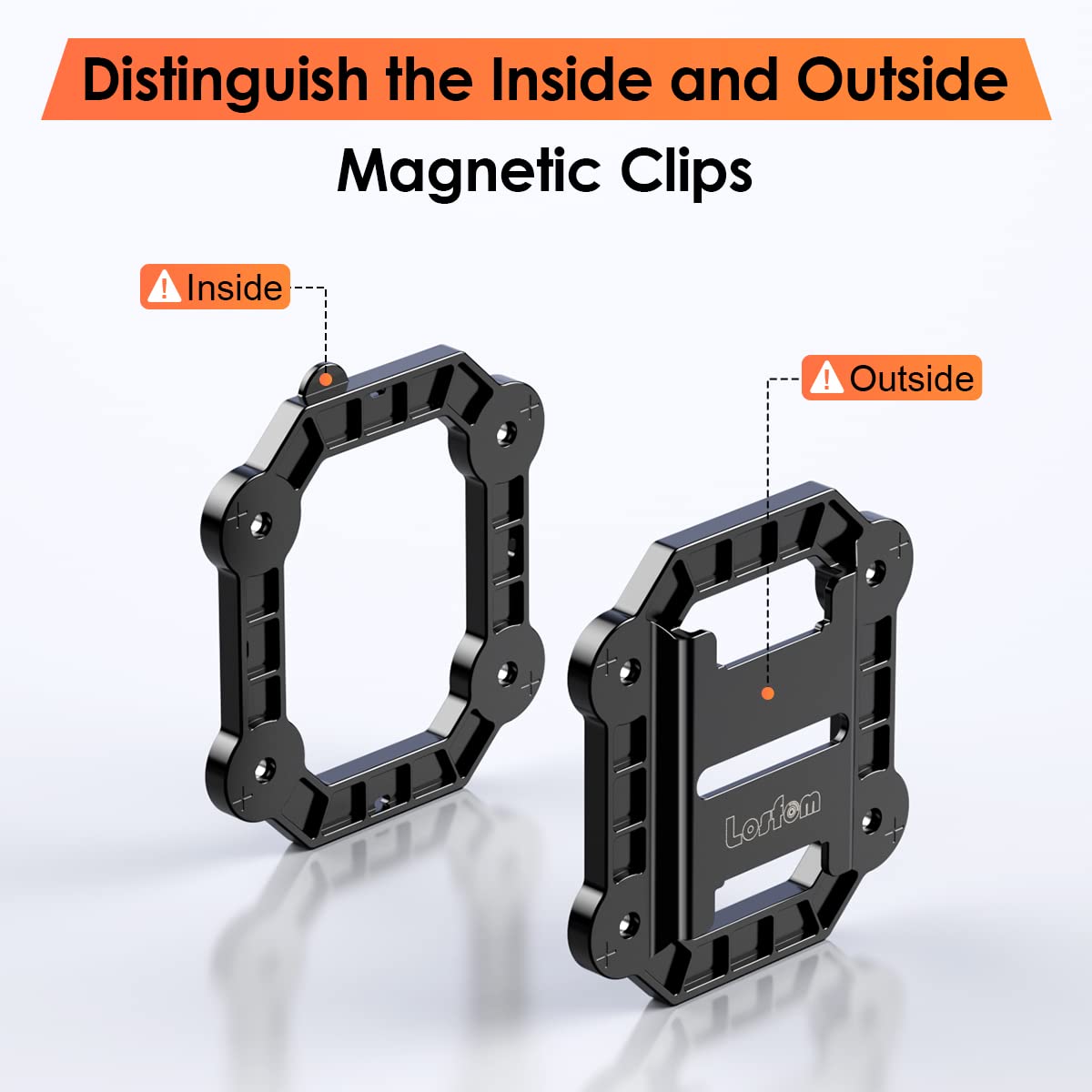 Losfom 8Pcs Magnetic Suction Back Clips For Law Enforcement Cameras, Black