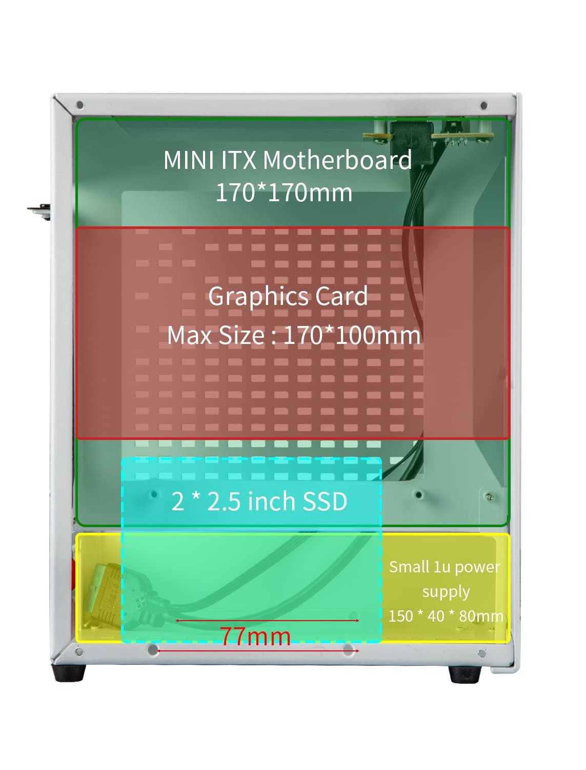Aluminum Mini Itx Case With Pcie Riser, Joyjom Mini Pc Case, Sff Small Form Factor Pc Case, Tx Computer Gaming Case Supports Gpu
