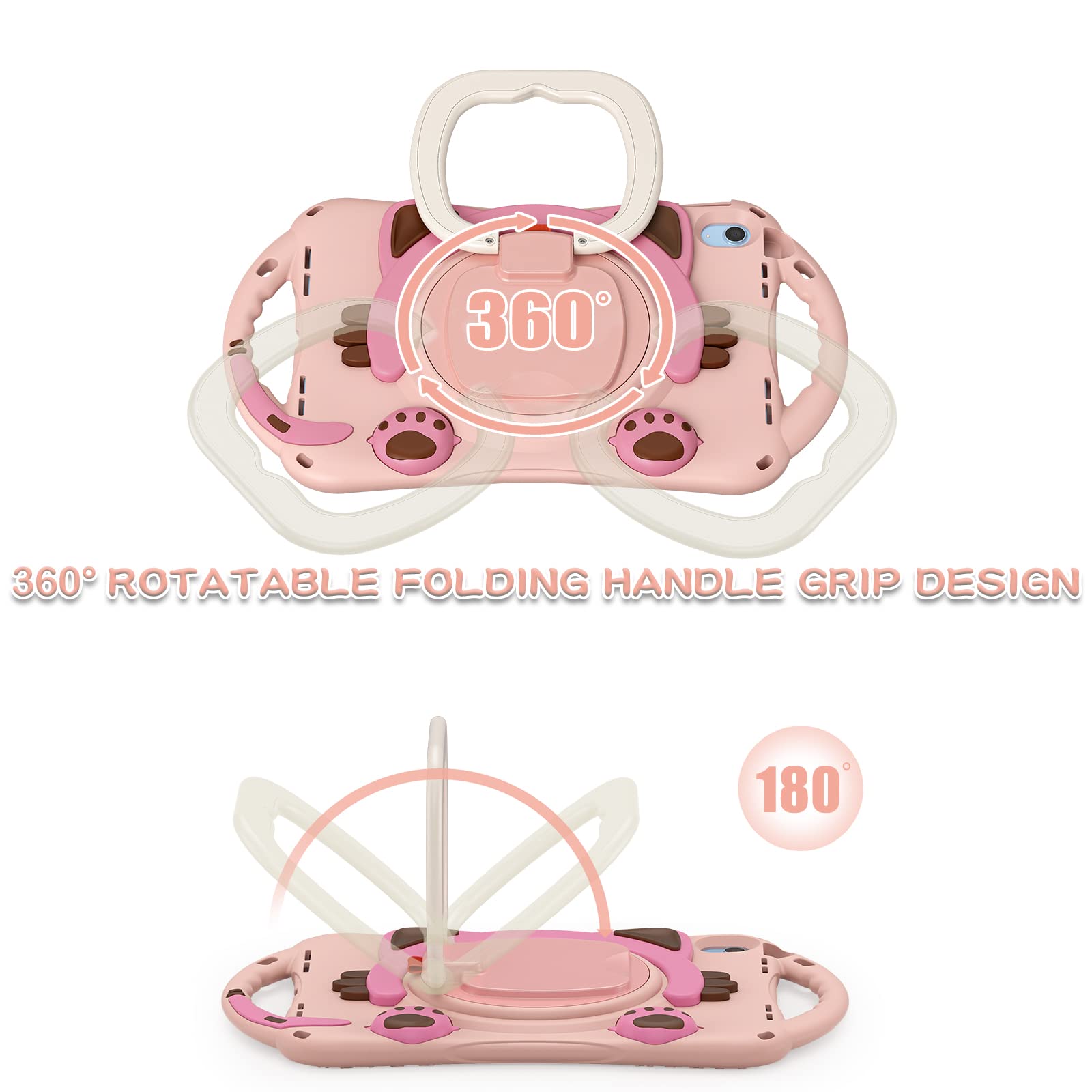 Batyue Case For Ipad 10Th Generation, Cute Cat Case For 2022 10.9 Inch Ipad (10Th Generation),Rugged Heavy Shockproof Protection