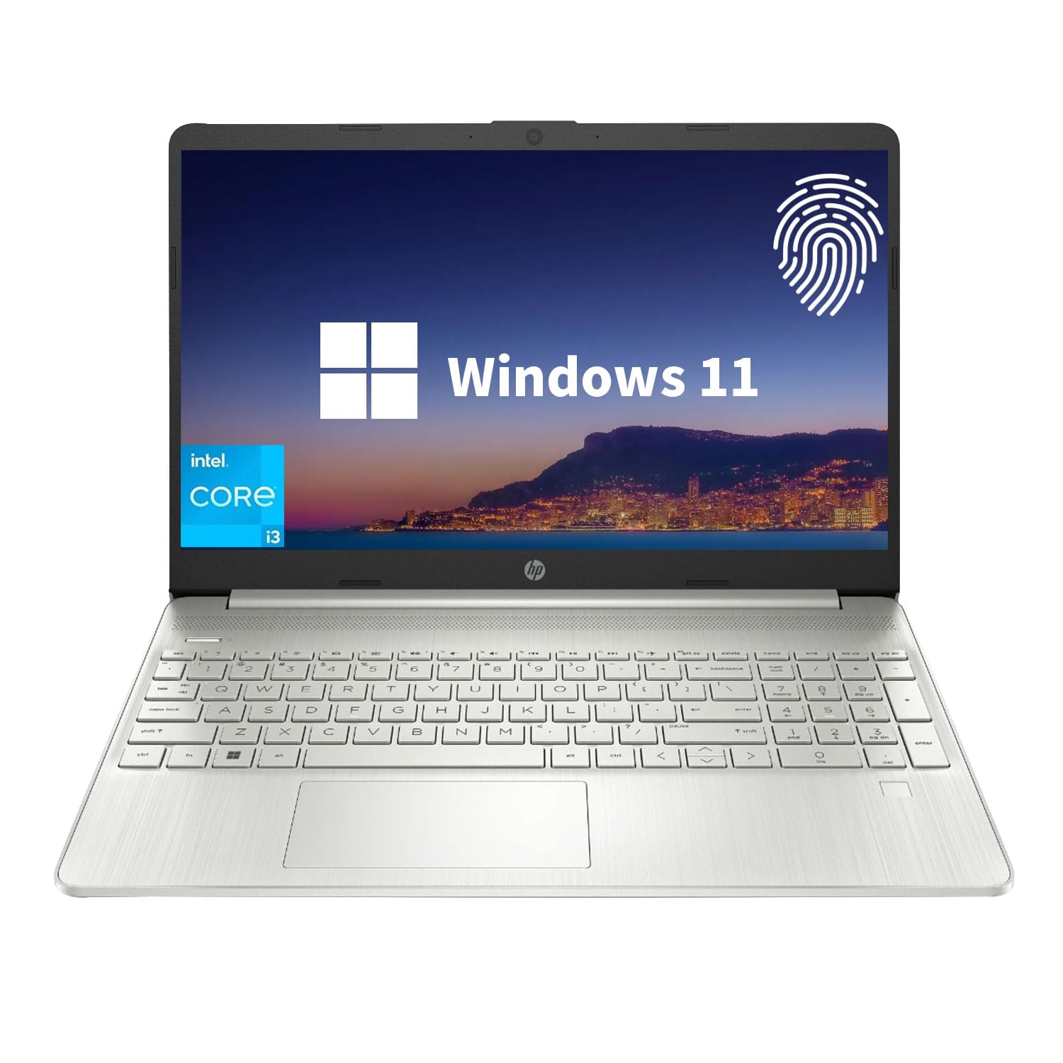 Hp Essential Laptop, 15.6'' Fhd Display, Intel Core I3 1215U, 12Gb Ram, 512Gb Pcie Ssd, Fingerprint Reader, Webcam, Type C, Hdmi