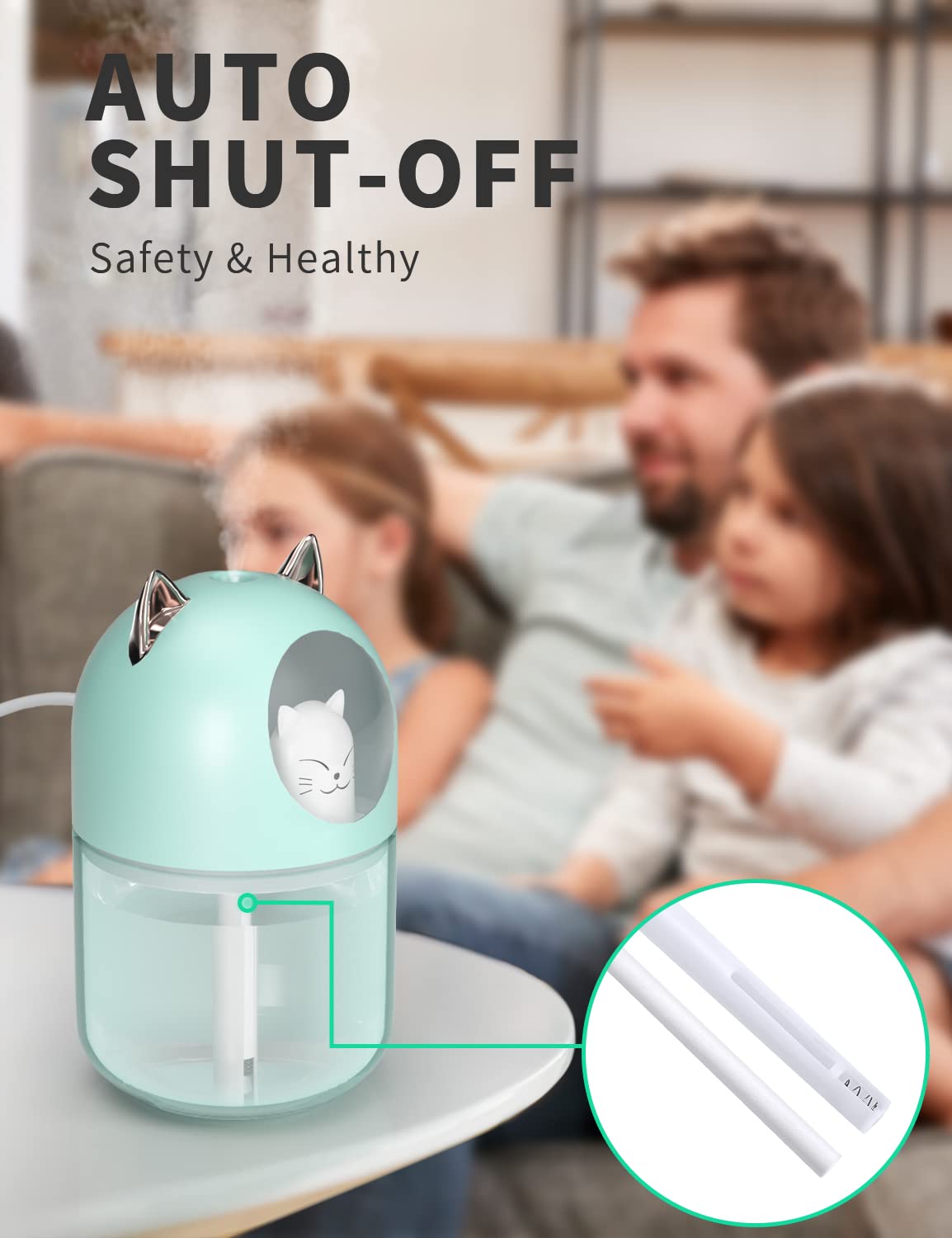 Norhom Cool Mist Humidifier, 300Ml Humidifiers With Night Light, 20Db Quiet Humidifiers For Bedroom , Waterless Auto Off Air Hum