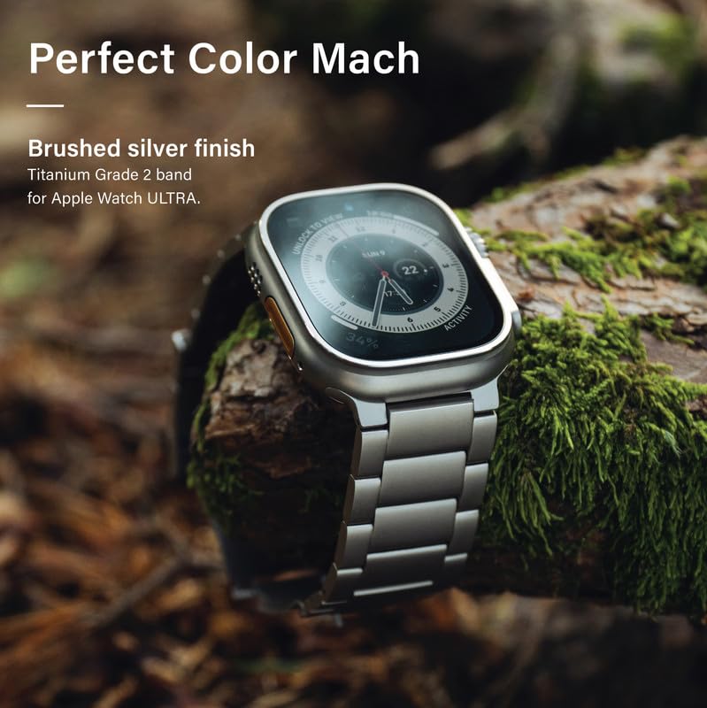 Kordiz Titanium Band   Compatible For Apple Watch Ultra 49Mm   Titanium Metal Watch Strap With Double Button Clasp For Iwatch Ba