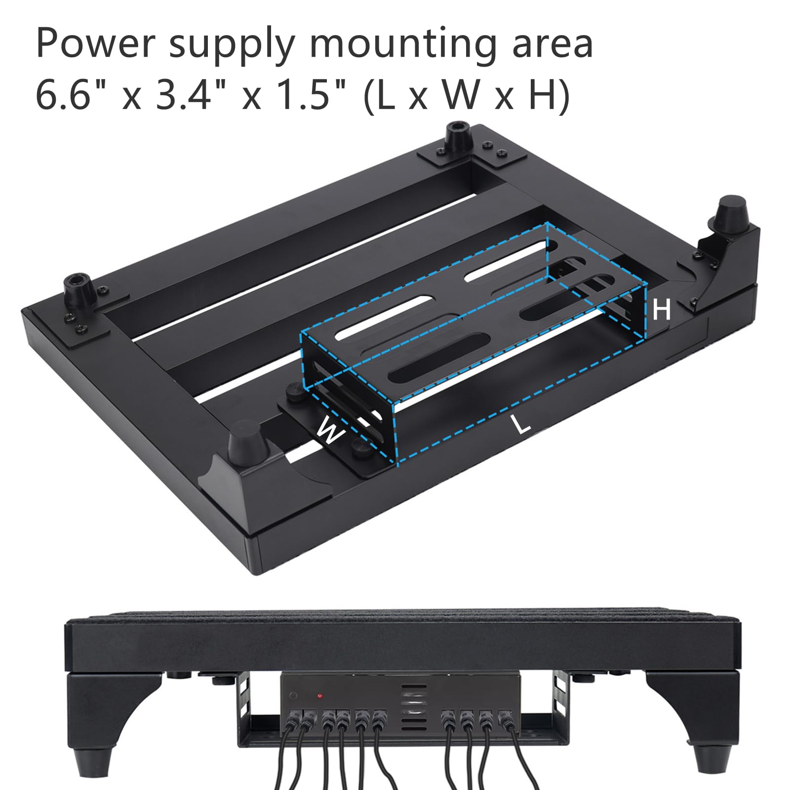 Soyan Super Light 2.1 Lb Guitar Pedal Board 14 X 10.6 Aluminum Alloy Pedalboard With Power Supply Cradle (Black, Apb-14)