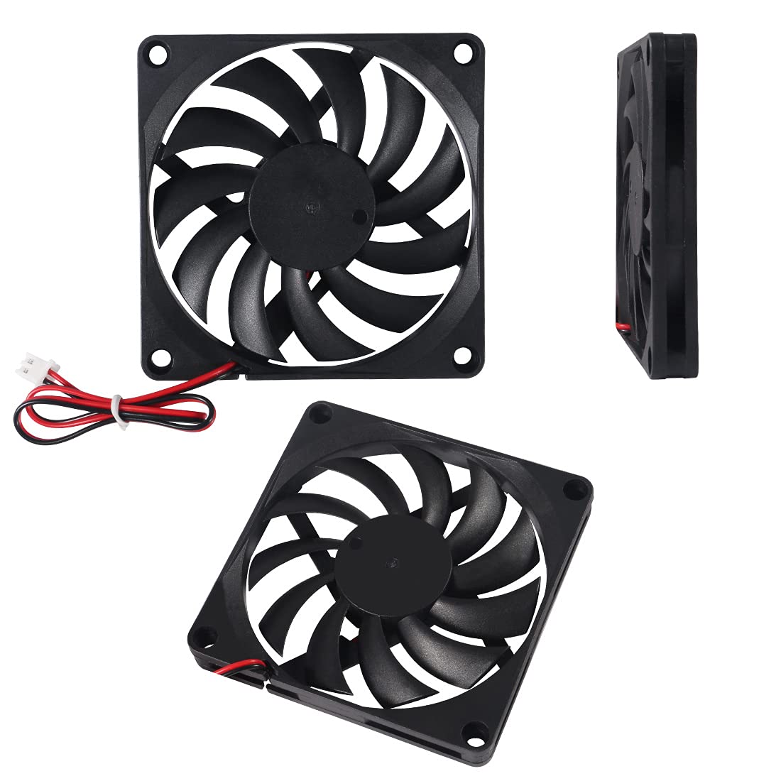 2Pcs Dc 5V 8010 Fan Dual Ball Bearings 80Mm 10Mm Fan 3D Printer 80X80X10 Brushless Cooling Fan For Makerbot For 3D Printer Pc Cp