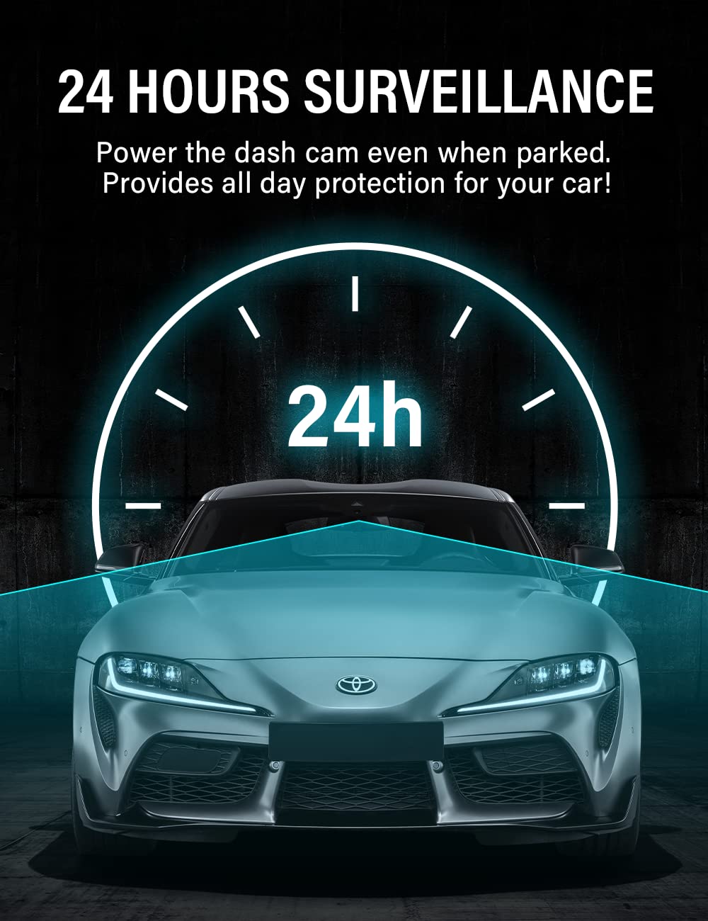 Dash Cam Hard Wire Kit For Focuway T5/ T5 Pro/ T6/ D2 Duo/ D4 Duo Model, 4 Meter Dashboard Camera Car Charger Cable Kit 12V  24V