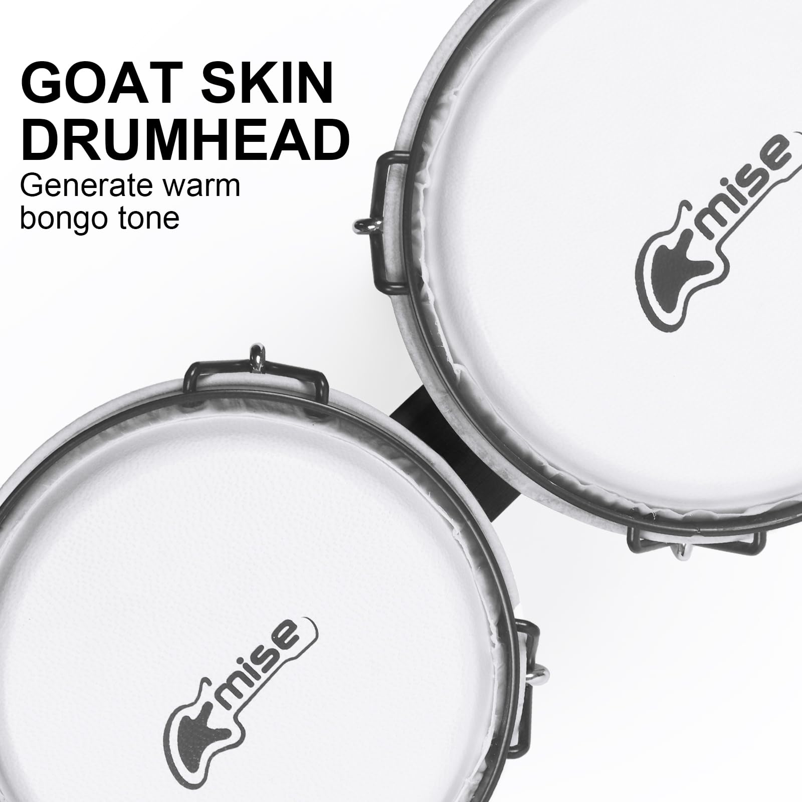 Lotmusic Bongo Drums 6    And 7   , Black Wooden Percussion Instrument Bongos For Adults Beginners,Hand Drum With Carry Bag And