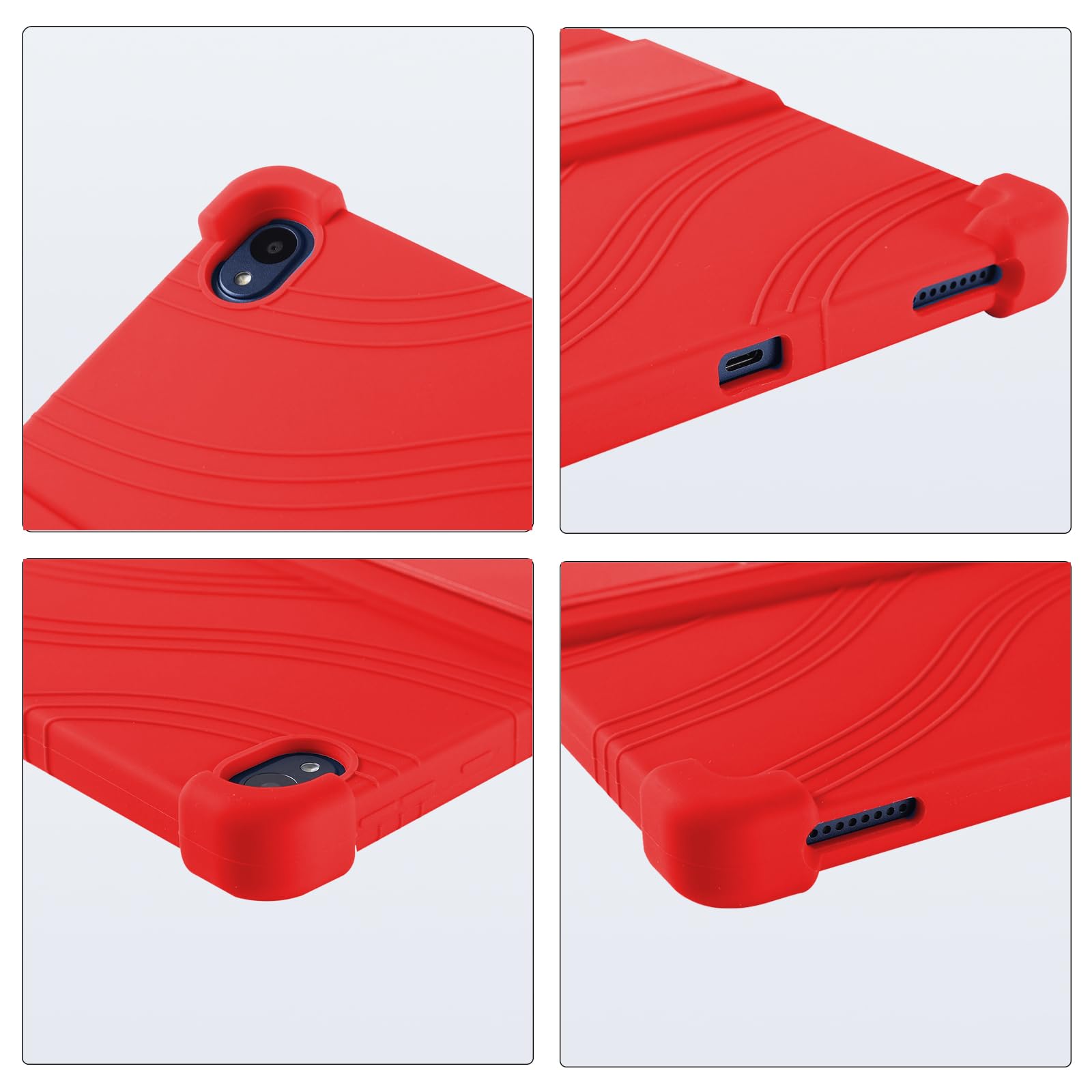 Atooz For Walmart Onn 10.1 Tablet Case 2024,Soft Silicone Case For Onn 10.1 Gen 4 Tablet With Stand (Model: 100135925) (Red)