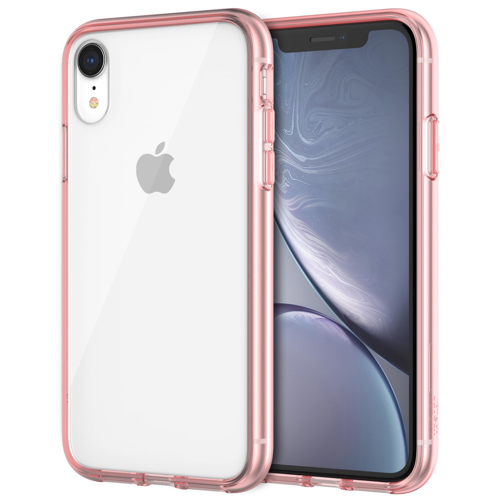 JETech Case for iPhone XR 6.1-Inch, Non-Yellowing Shockproof Phone Bumper Cover, Anti-Scratch Clear Back (Rose Gold)