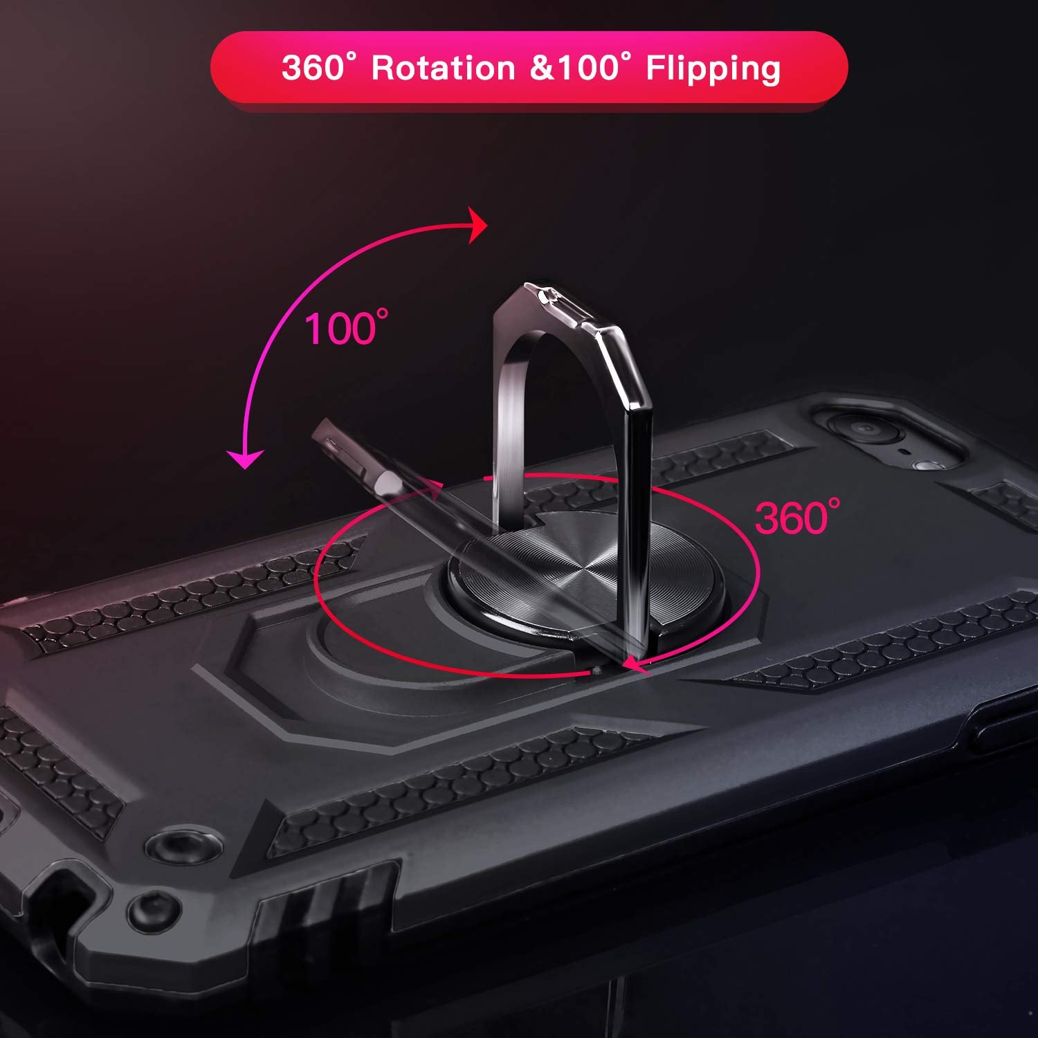 Idweel For Ipod Touch 7 Case, For Ipod Touch 6 Case With Car Mount,Hybrid Rugged Shockproof Protective Cover With Built-In Kicks