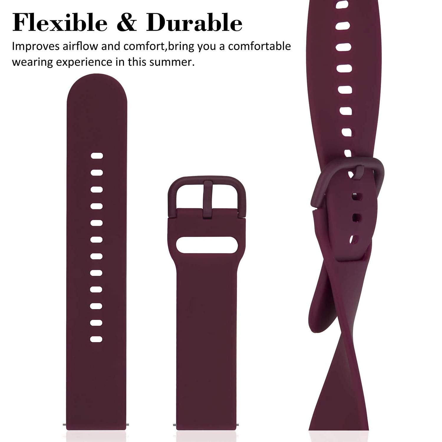 Vicrior Bands Compatible With Fossil Gen 5 Julianna 2019 Release Women 'S Smart Watch, Quick Release Soft Silicone Fadeless Repl