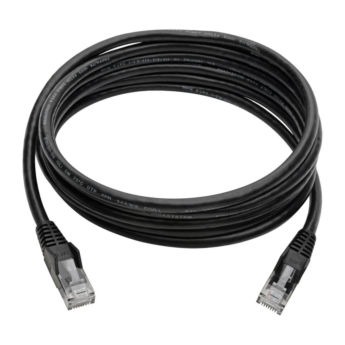 Tripp Lite Cat6 Gigabit Ethernet Snagless Molded Patch Cable 24 Awg 550Mhz Premium Utp, Black, Rj45 M/M 8 (N201-008-Bk)