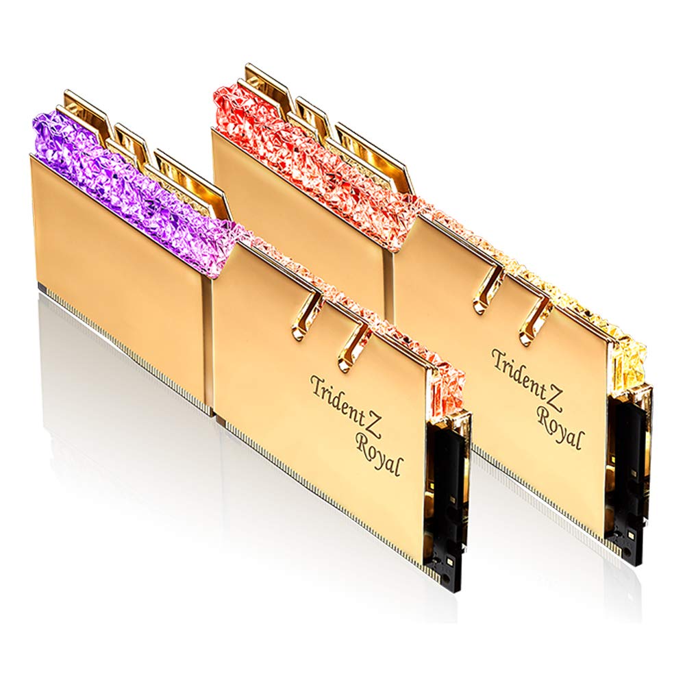 G.SKILL Trident Z Royal Series (Intel XMP) DDR4 RAM 32GB (2x16GB) 3200MT/s CL16-18-18-38 1.35V Desktop Computer Memory UDIMM - Gold (F4-3200C16D-32GTRG)