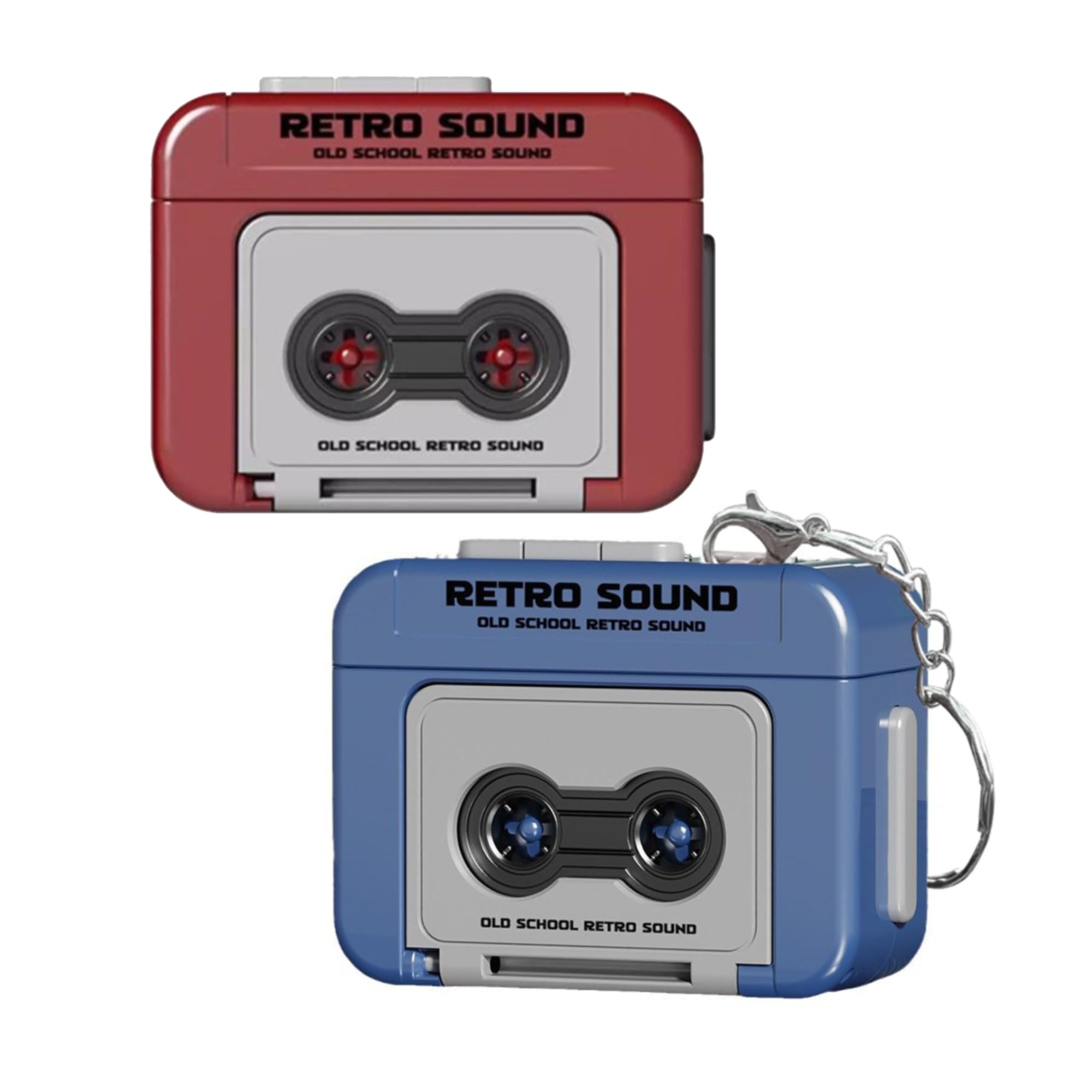 Sjwow 2 Pcs Mini Retro Recorder Tape Keychain Creative Tape Recorder Keychain Mini Cassette Player Keychain With 3 Songs Portabl