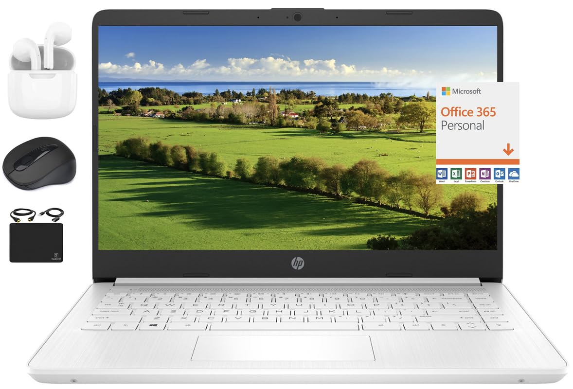 Hp 2024 Newest 14'' Laptop Notebook Thin Light For Students Business, Quad Core Intel N4120, 16Gb Ram, 320Gb (64Gb Emmc+ 256Gb C
