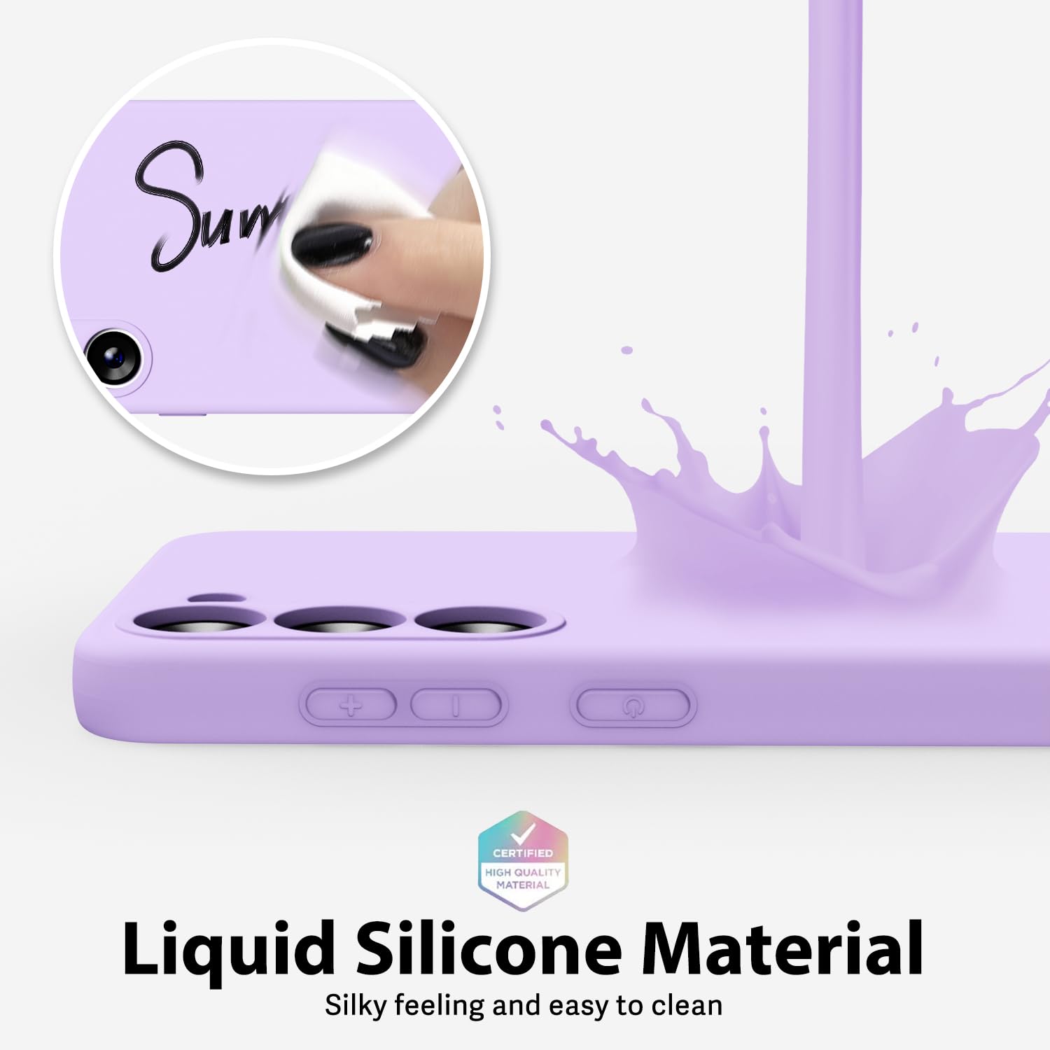 Oakxco For Samsung Galaxy A13 5G Phone Case/A04S Phone Case Liquid Silicone, Soft Rubber Tpu Plain Smooth Gel Cover For Women Gi