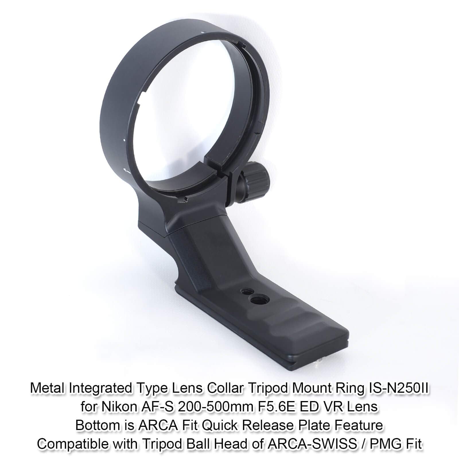 Ishoot Lens Collar Compatible With Nikon Af S Nikkor 200 500Mm F/5.6E Ed Vr, Lens Tripod Mount Ring Support Bracket Holder, Bott