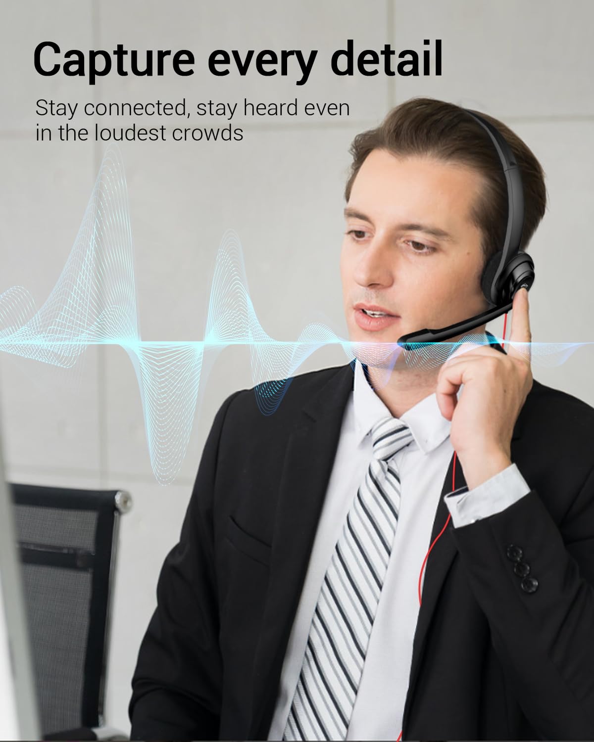 Nubwo Usb Headset With Microphone For Laptop Pc, Headphones With Noise Cancelling Microphone For Computer, On Ear Wired Office C