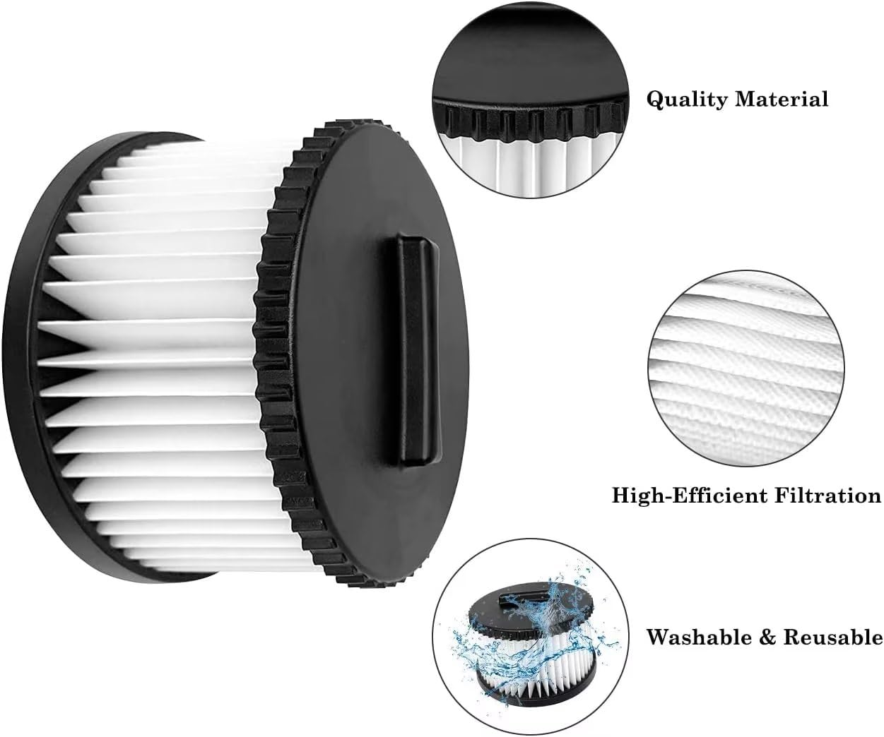 4 Pack Dwv9330 Replacement Hepa Filter Compatible With Dewalt Dwv010 & Dwv012 Dust Extractor   Part # Dwv9330 (For Dewalt 8 Gall