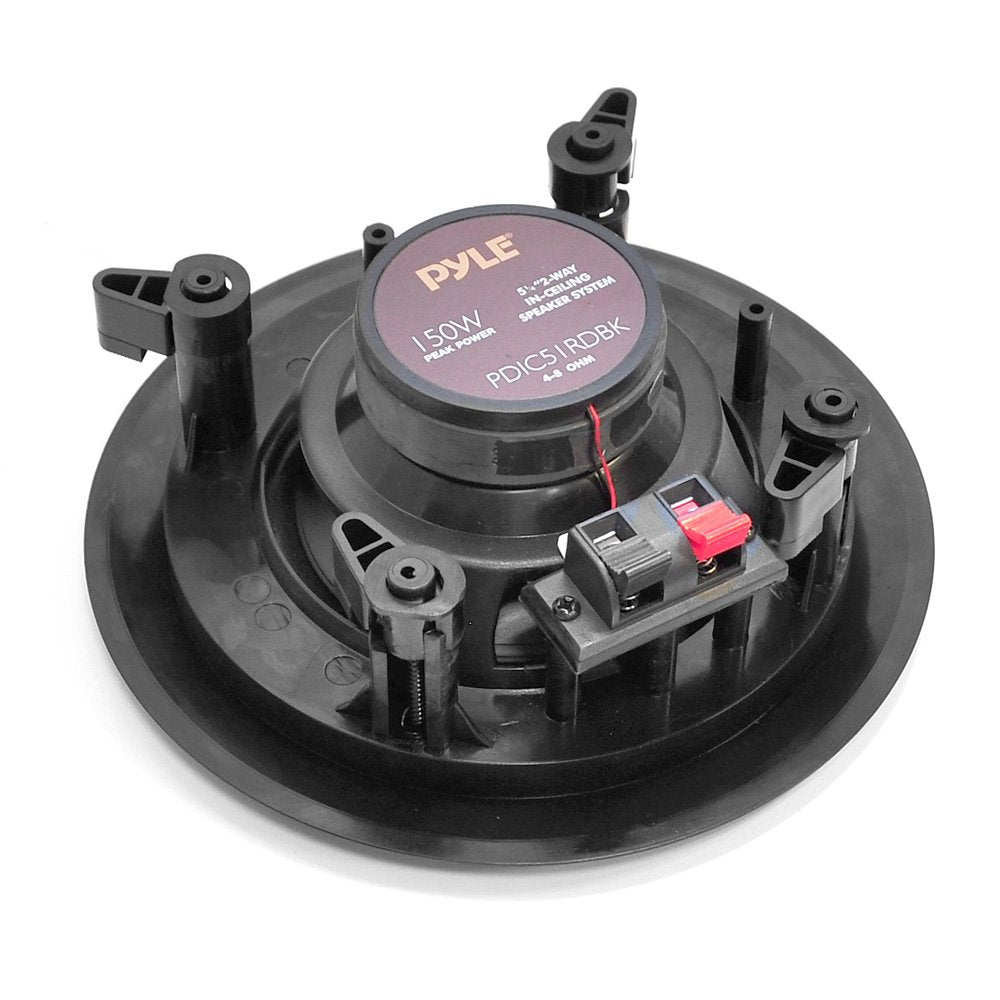 Pyle Ceiling Wall Mount Speakers   5.25    Pair Of 2 Way Midbass Woofer Speaker 1'' Polymer Dome Tweeter Flush Design W/ 80Hz