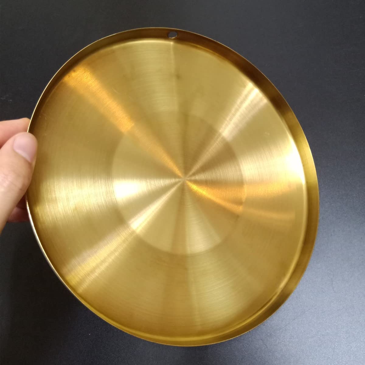 Loonelo Gong Instrument With 8.7Inch(22Cm),Chinese Traditional Percussion Instrument Brass Gong With Wooden Mallet And Red Ribbo