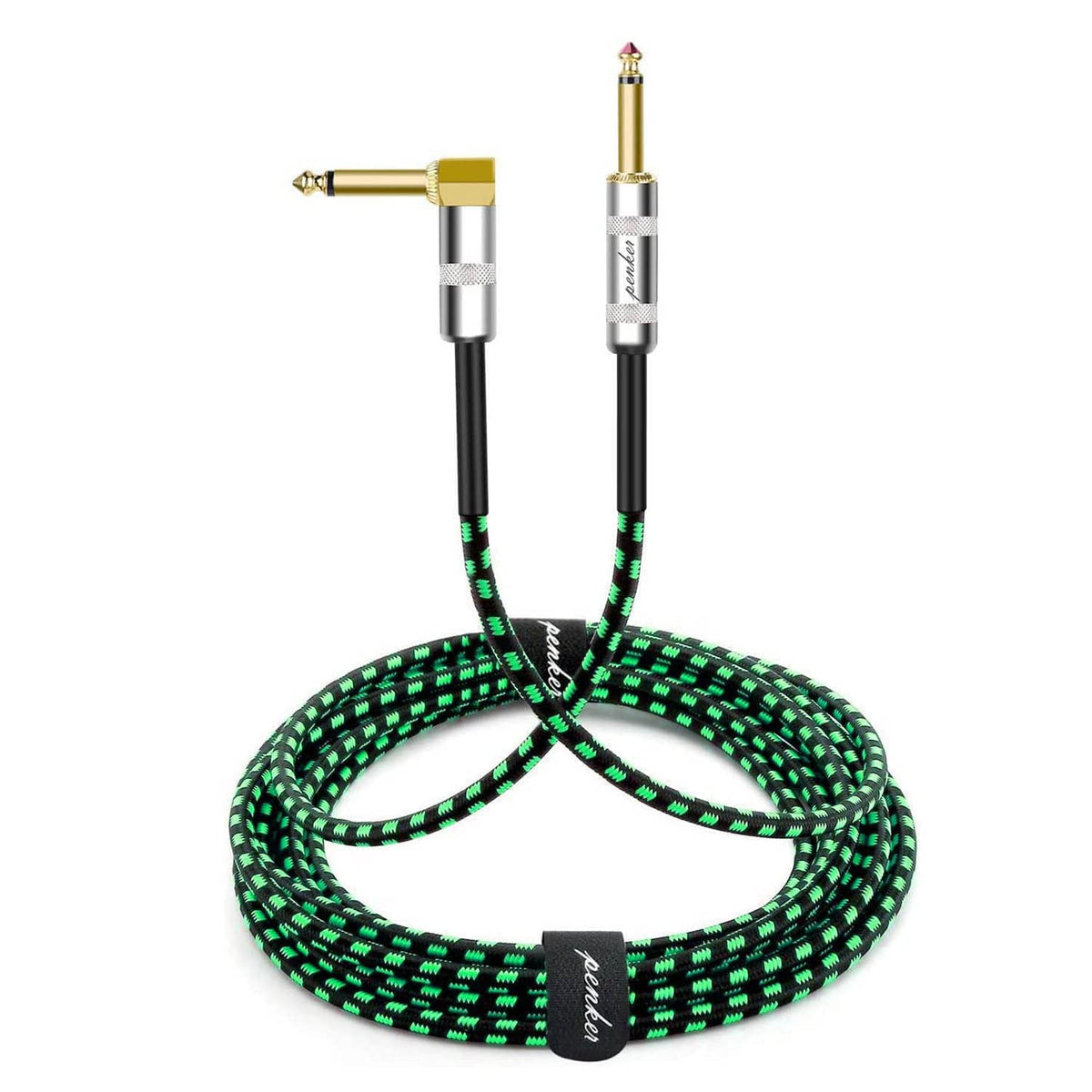Penker Guitar Instrument Cable 3Ft,Right Angle 1/4 Inch Ts To Straight 1/4 Inch Ts Amp Cord,Gold Plated 6.35Mm Guitar Cord,1 Met