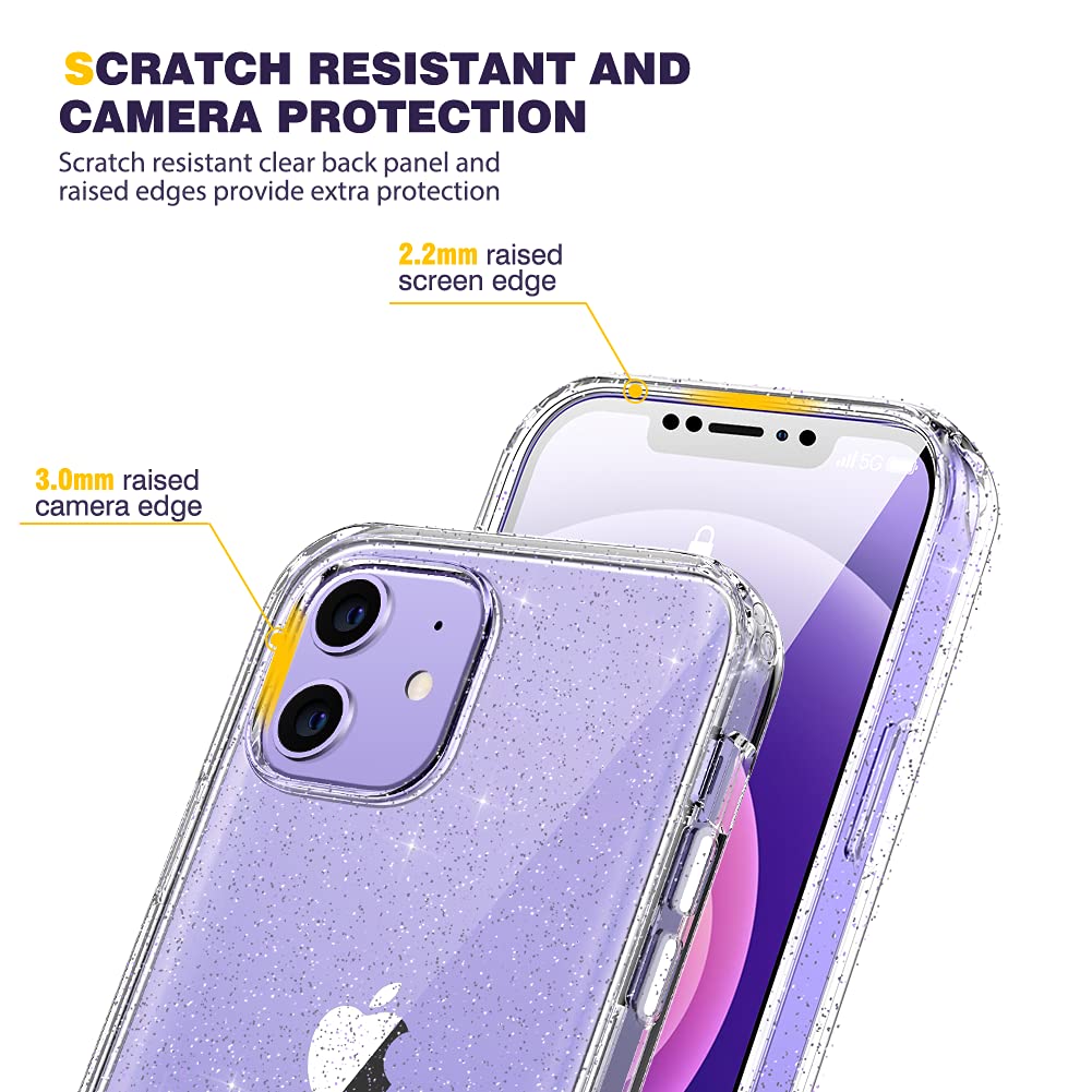Diaclara Designed For Iphone 12/12 Pro Case, Full Body Rugged Case With Built In Touch Sensitive Anti Scratch Screen Protector,