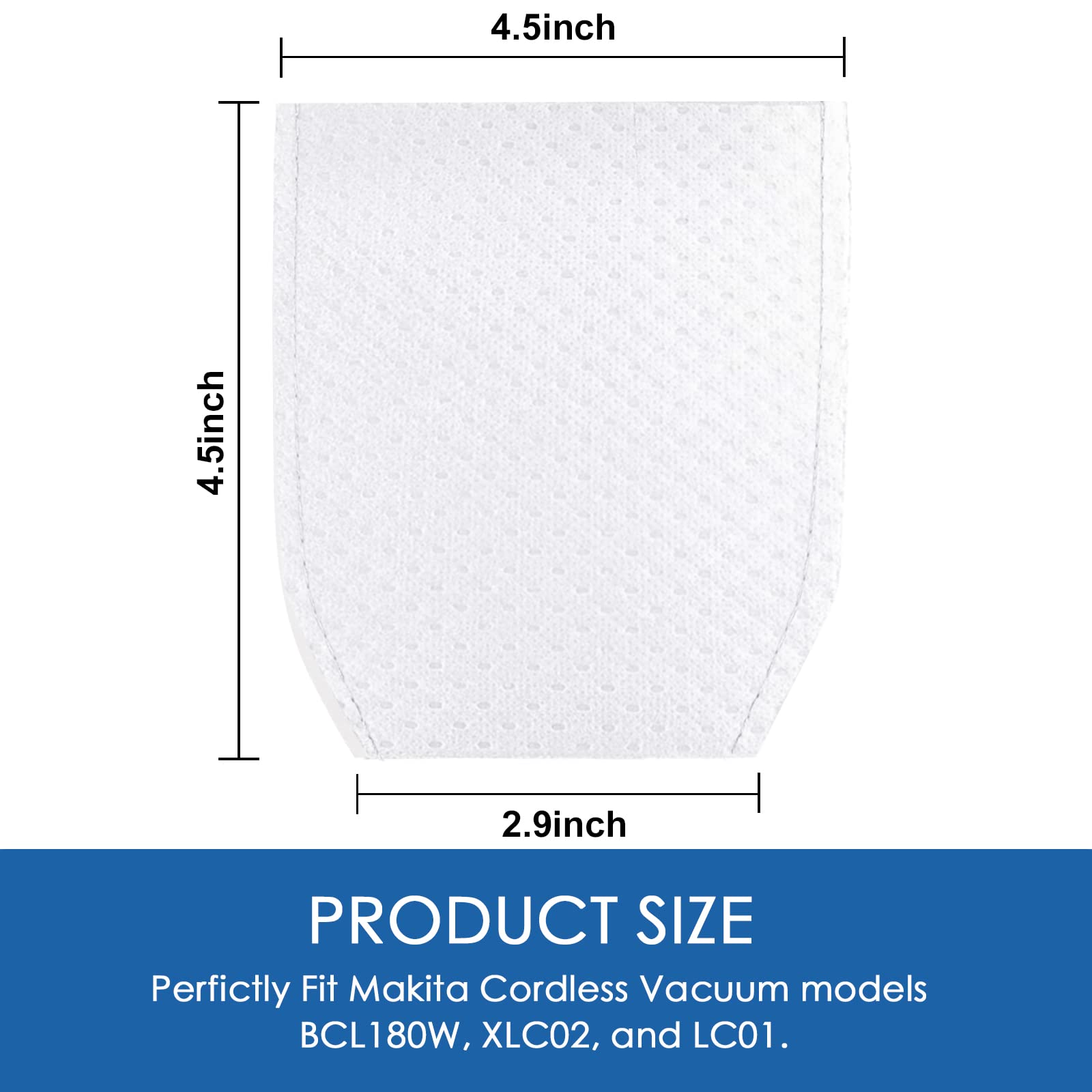 Mxzone Cloth Vacuum Filter Replacement Compatible With Makita T 03193, Xlc02, Lc01, Bcl180W Vacuums White, 20 Packs
