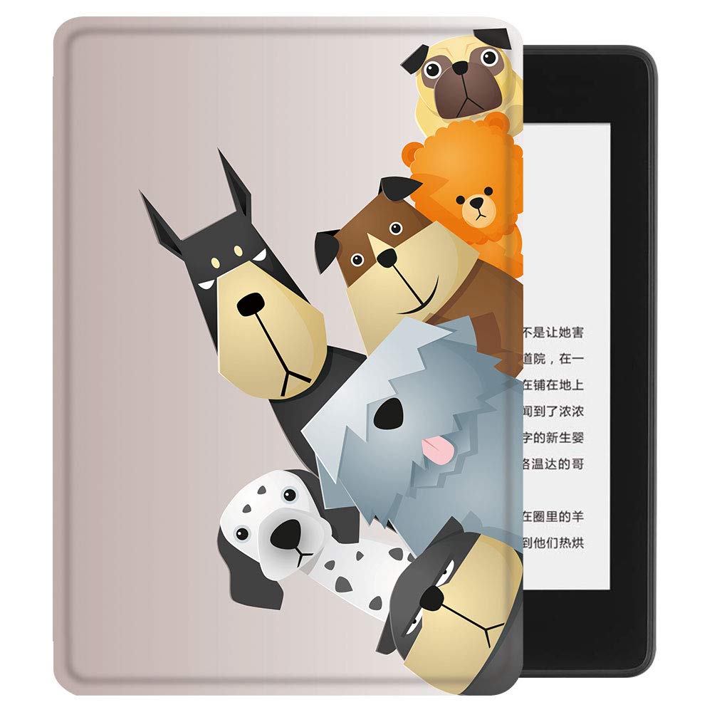 Case For New Kindle (2024/2022 Release) With Hand Strap   Leather Cover Auto Sleep/Wake For 6'' Kindle (11Th Generation), Dogs F