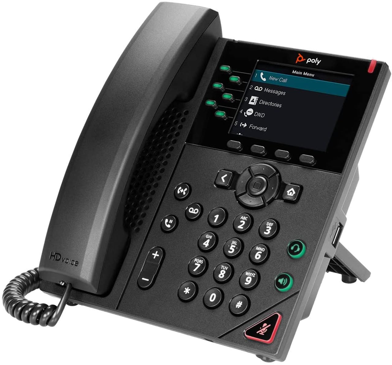 Polycom Vvx 350 Business Six Line, Mid Range Ip Desk Phone With Color Display