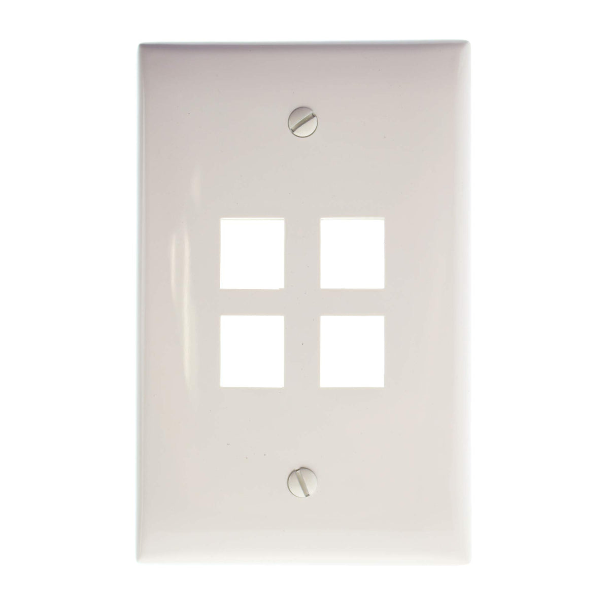 Leviton 41091 4Tn Quickport Midsize Wallplate, Single Gang, 4 Port, Light Almond