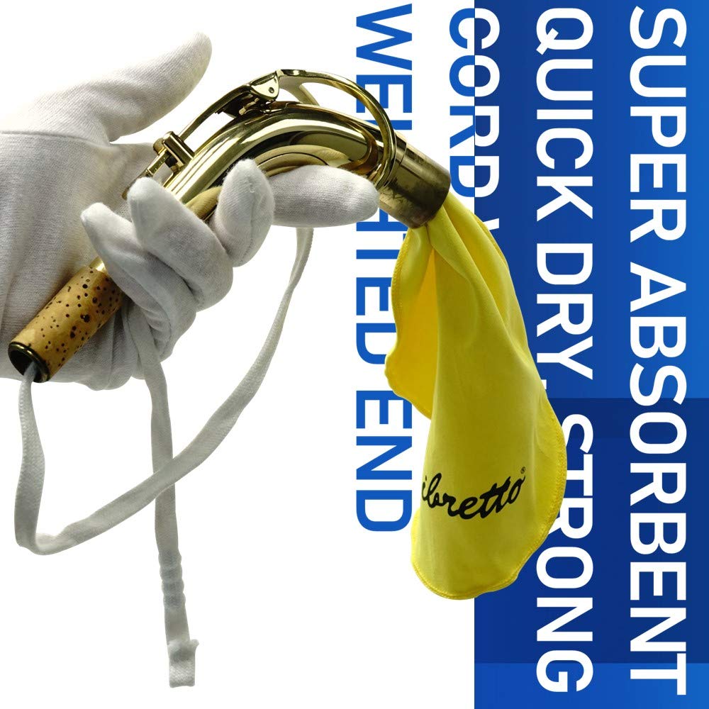 Libretto Alto Saxophone All Inclusive Giftable Care Kit: Mouthpiece Brush + Dust Brush + 2 Microfiber Cleaning Swab + Thumb Cush