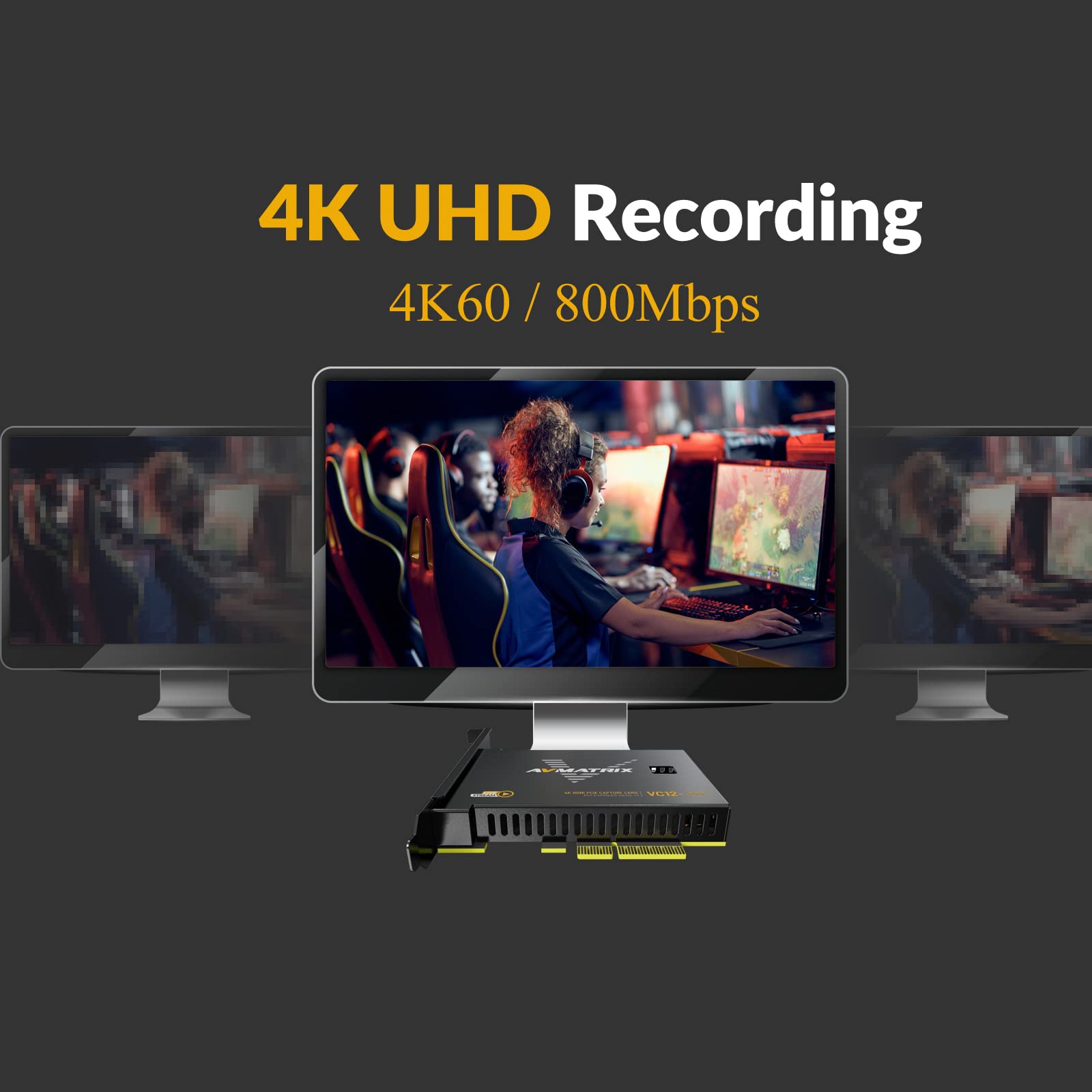 Avmatrix Vc12 4K Pcie Capture Card 4K For Game Livestream And Record In 4K60 Uhd With Ultra Low Latency On Ps5 Ps4/Pro Xbox Seri