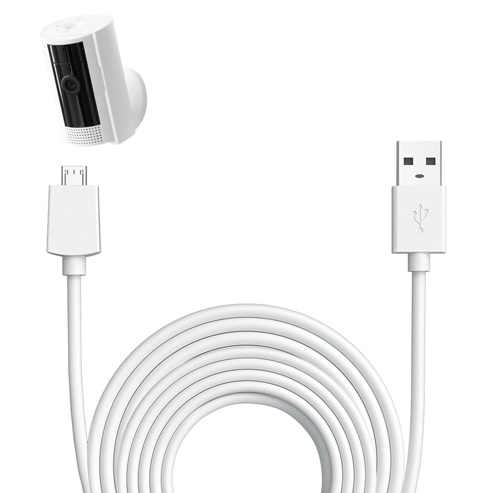 Ring Camera 10 ft USBA to Micro USB Power Cable for Indoor Cam (2nd Gen)  White