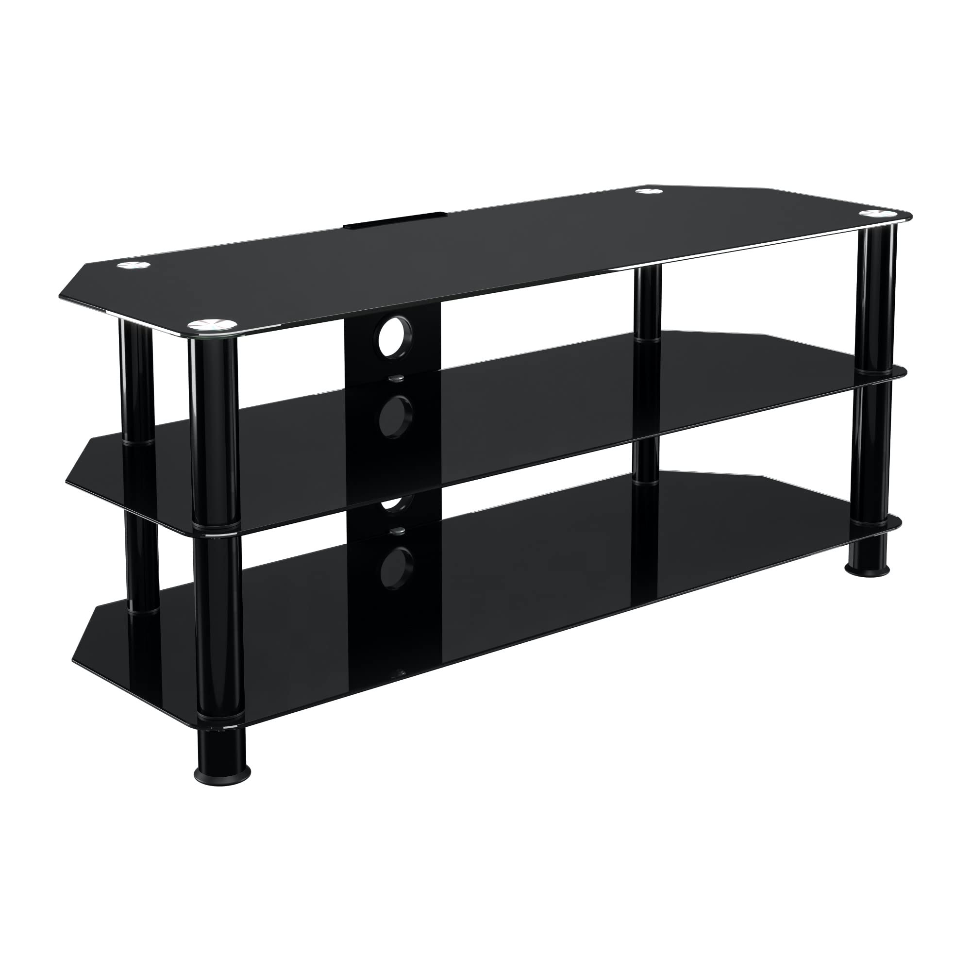 Avf Steel Glass Tv Stand With Cable Management For Up To 55' Tvs In Black