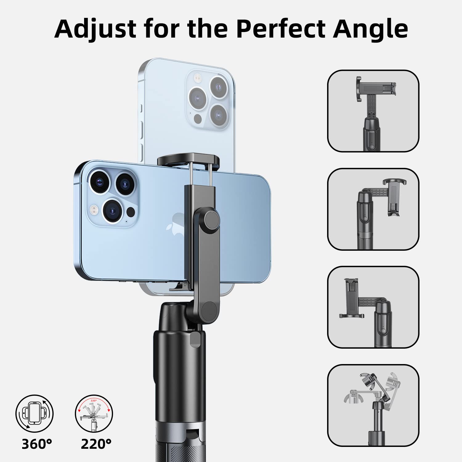 Selfie Stick Tripod For Iphone, Cell Phone Stand For Recording With Wireless Remote, Lightweight Tripod Stand For Iphone 13/12/1